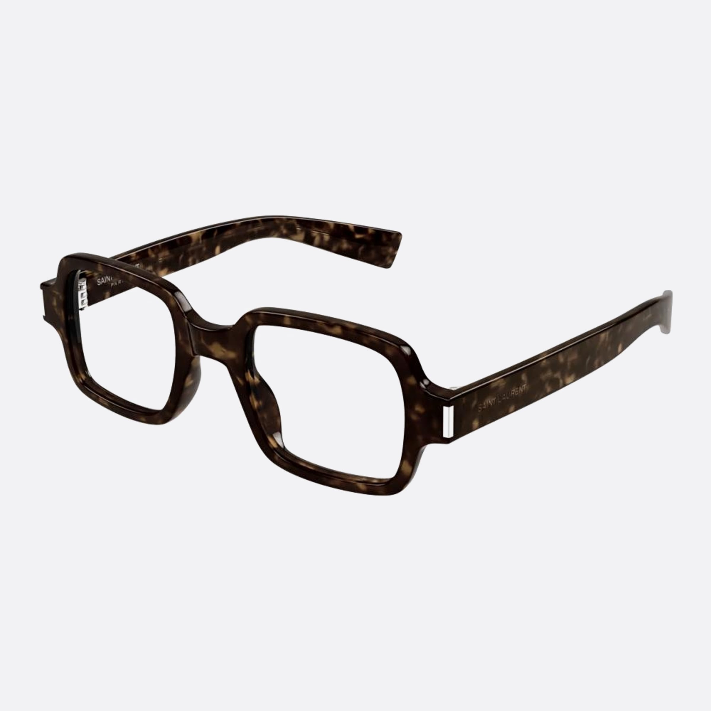 Saint 48mm Laurent Opt Havana Rectangle Unisex Eyeglasses - Side View