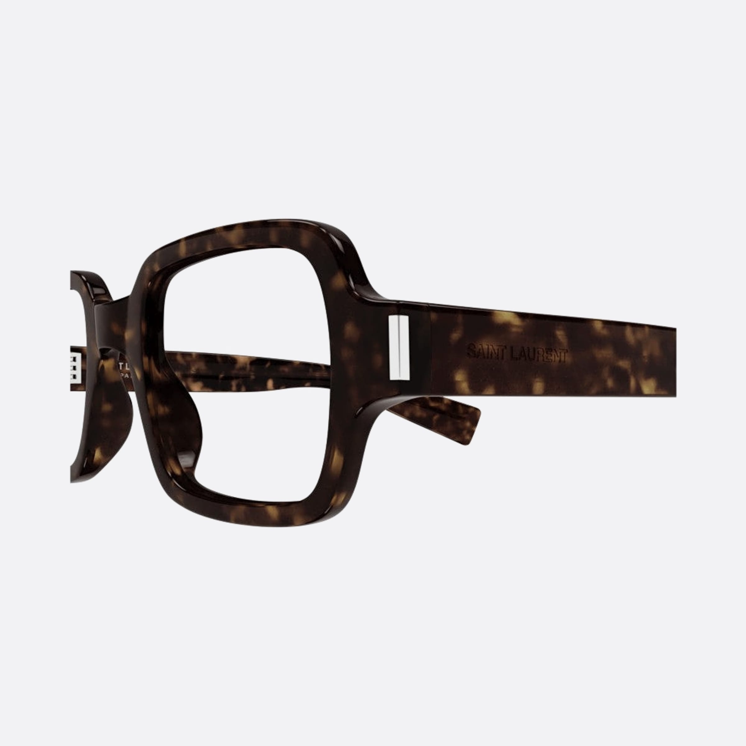 Saint 48mm Laurent Opt Havana Rectangle Unisex Eyeglasses - Detail View