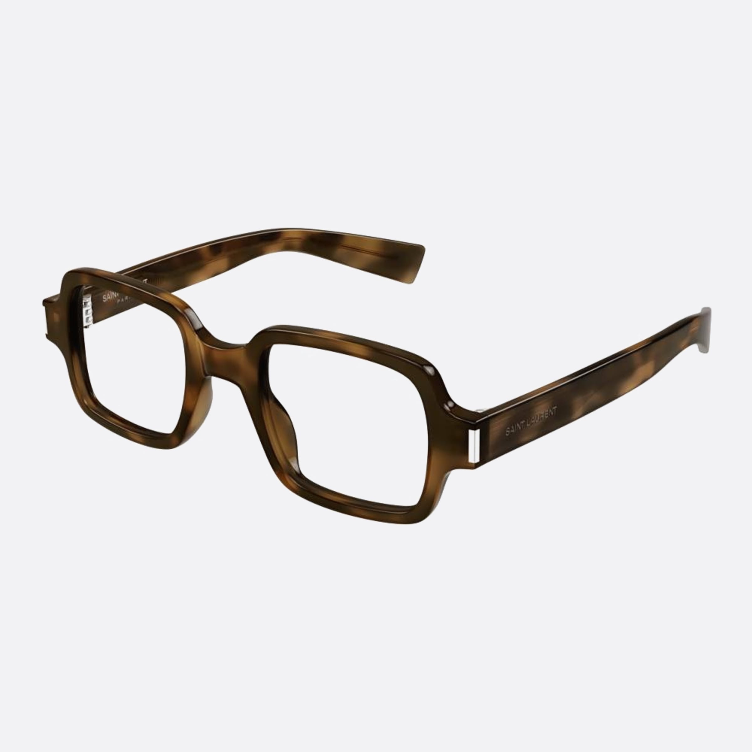 Saint 48mm Laurent Opt Havana Rectangle Unisex Eyeglasses - Side View