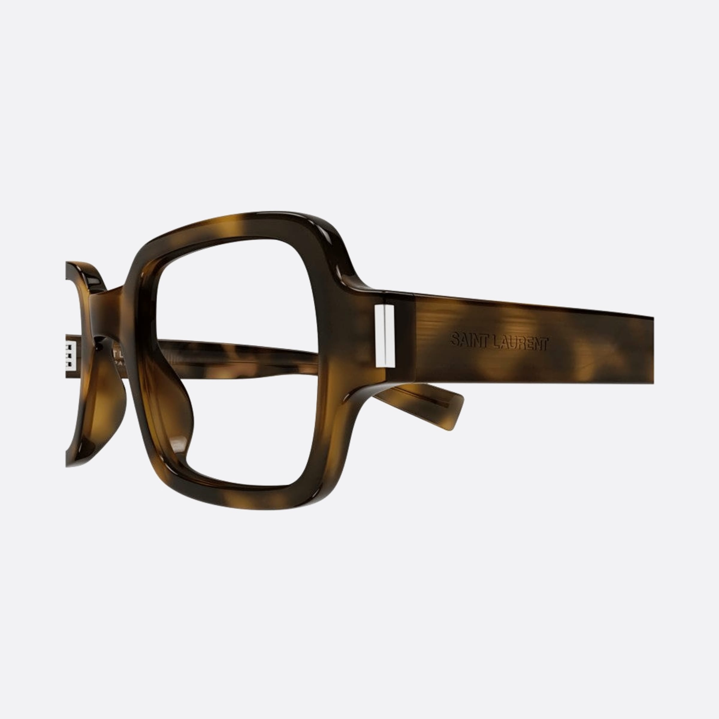 Saint 48mm Laurent Opt Havana Rectangle Unisex Eyeglasses - Detail View