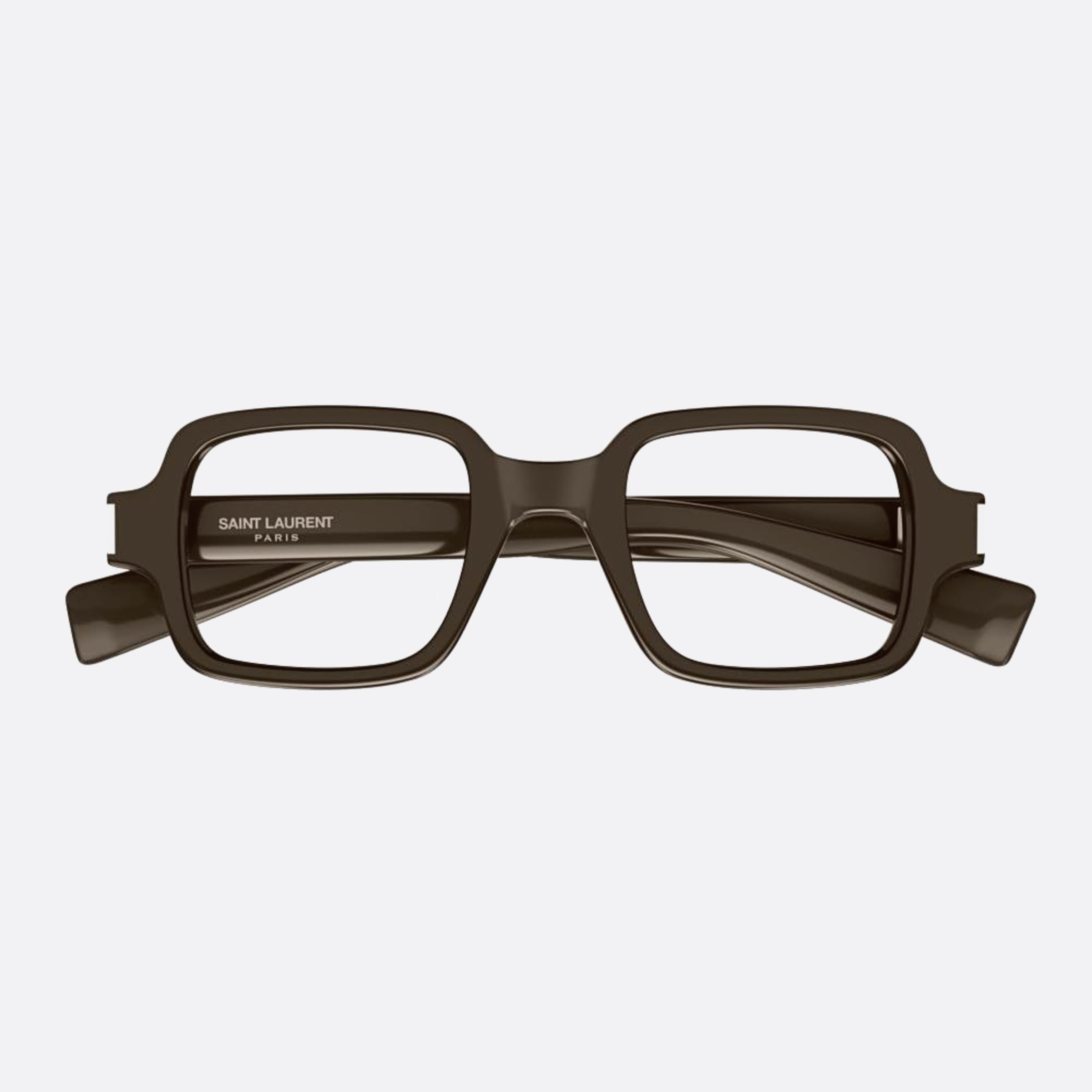 Saint 48mm Laurent Opt Brown Rectangle Unisex Eyeglasses - Main View