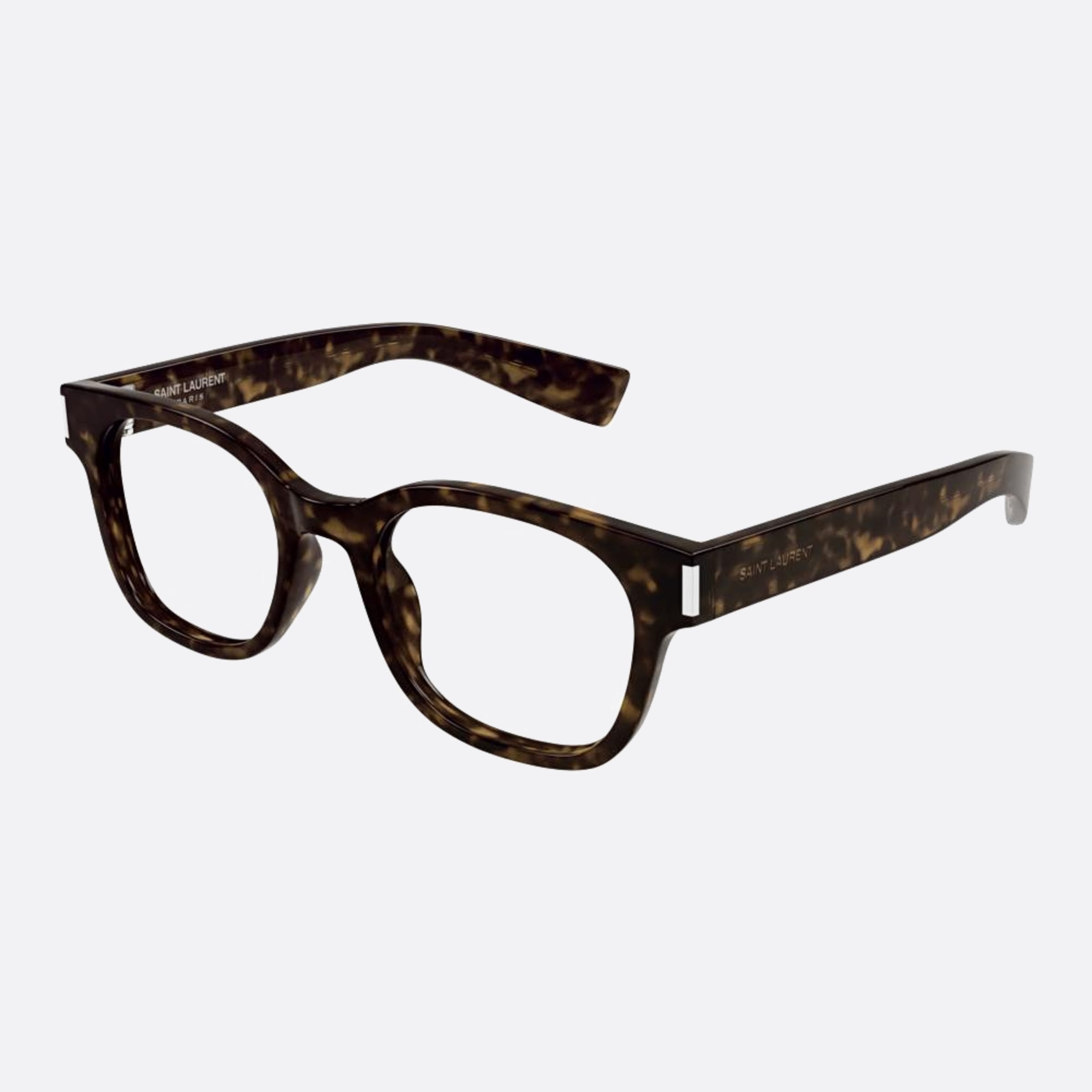 Saint 49mm Laurent Havana Squared Women Eyeglasses - Side View