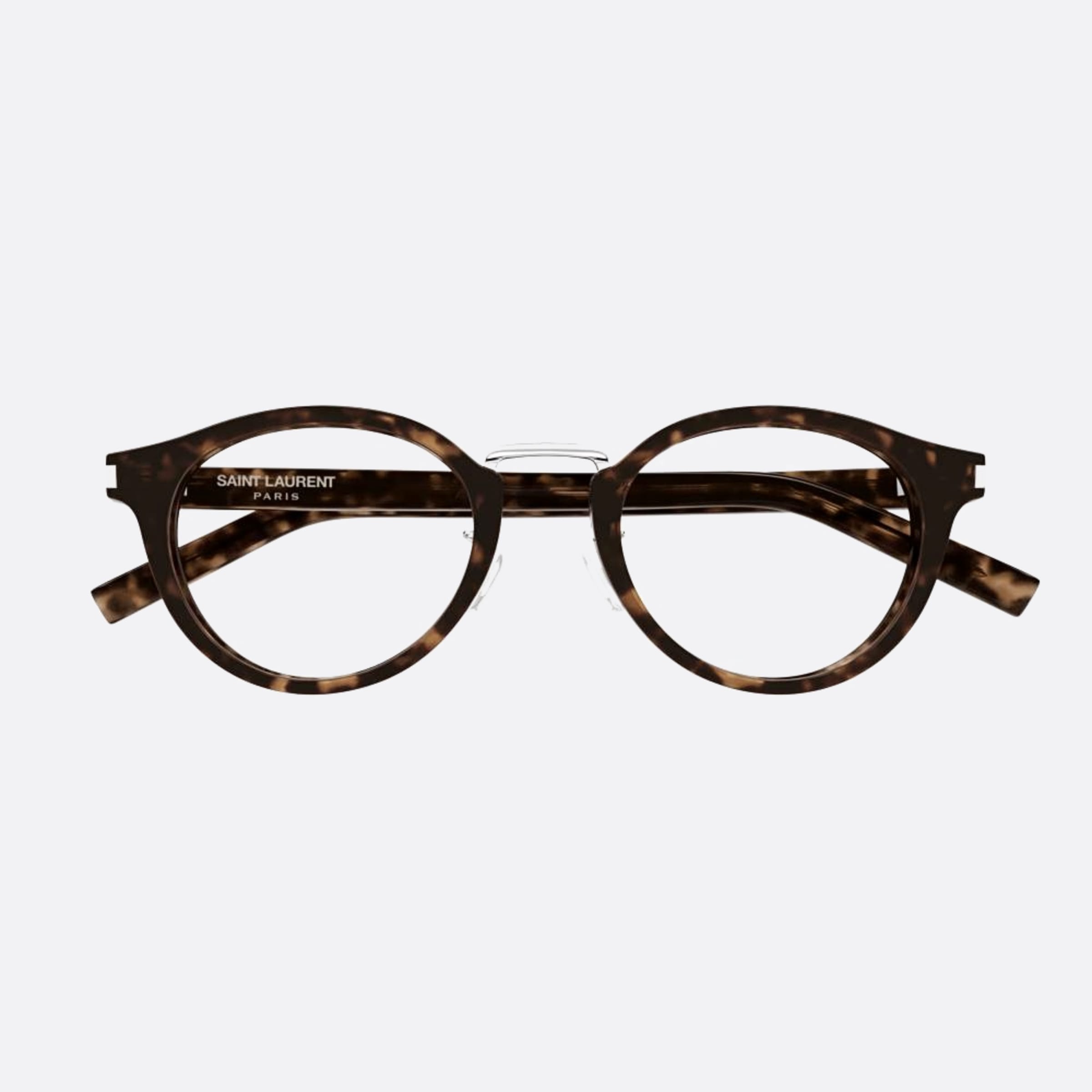 Saint 49mm Laurent Havana Round Unisex Eyeglasses - Main View