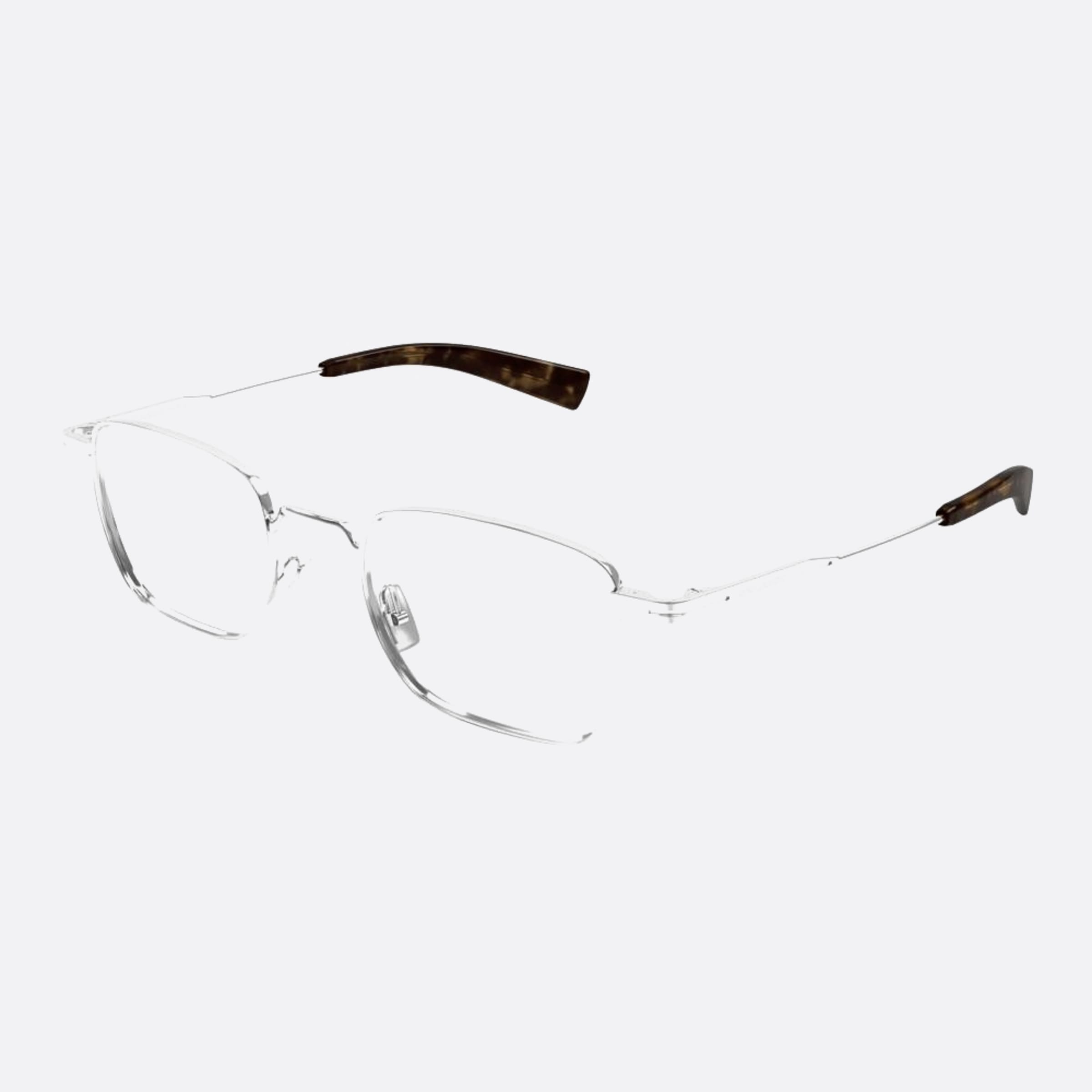 Saint 49mm Laurent Silver Rectangle Men Eyeglasses - Side View