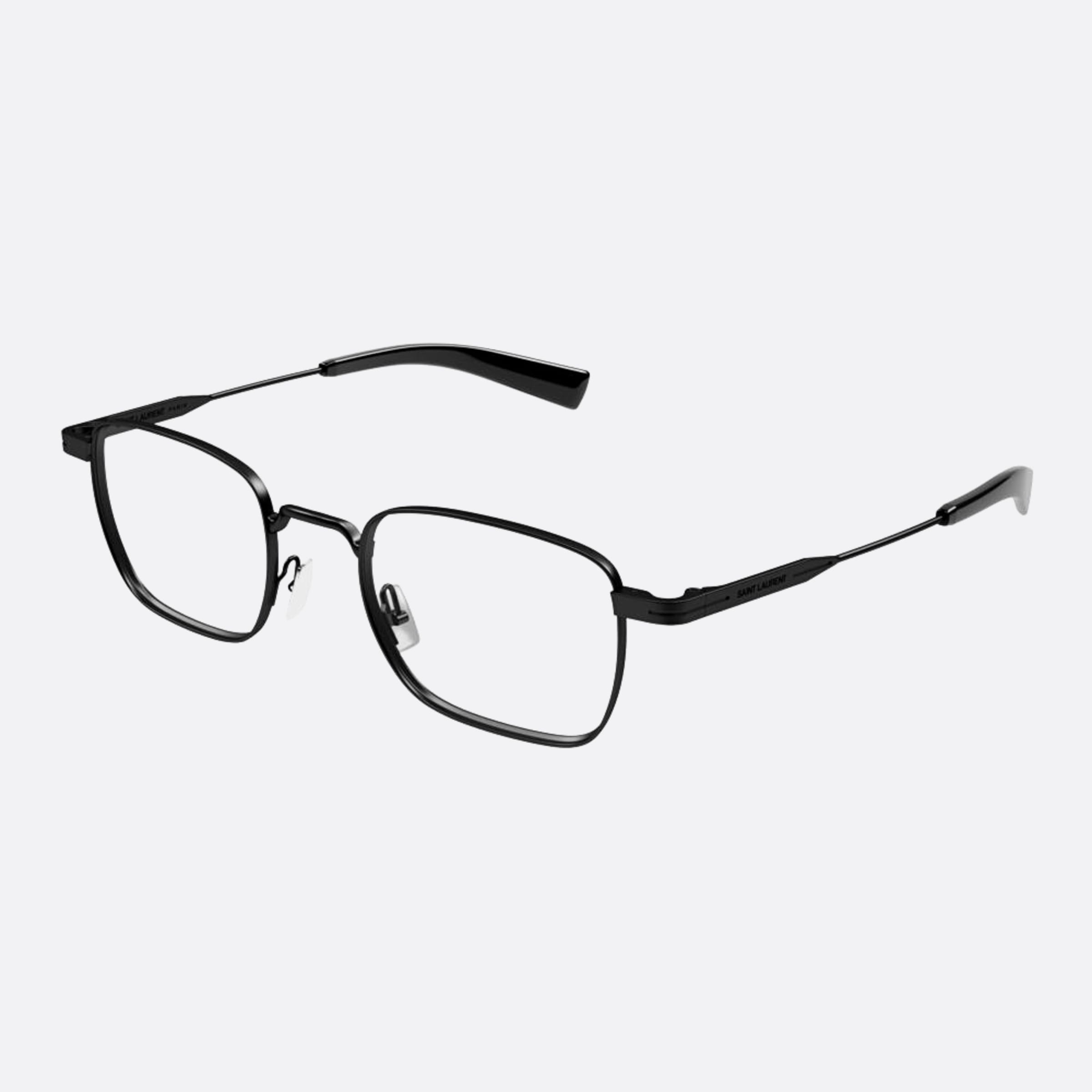 Saint 51mm Laurent Black Rectangle Man Eyeglasses - Side View