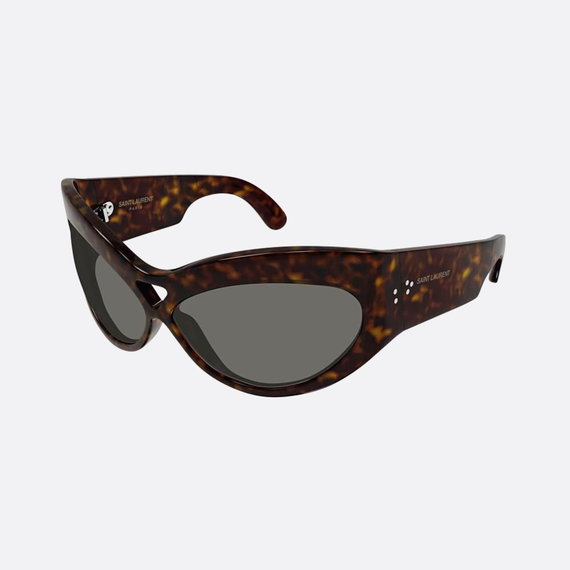 Saint 67mm Laurent Havana Geometric Women Sunglasses - Side View