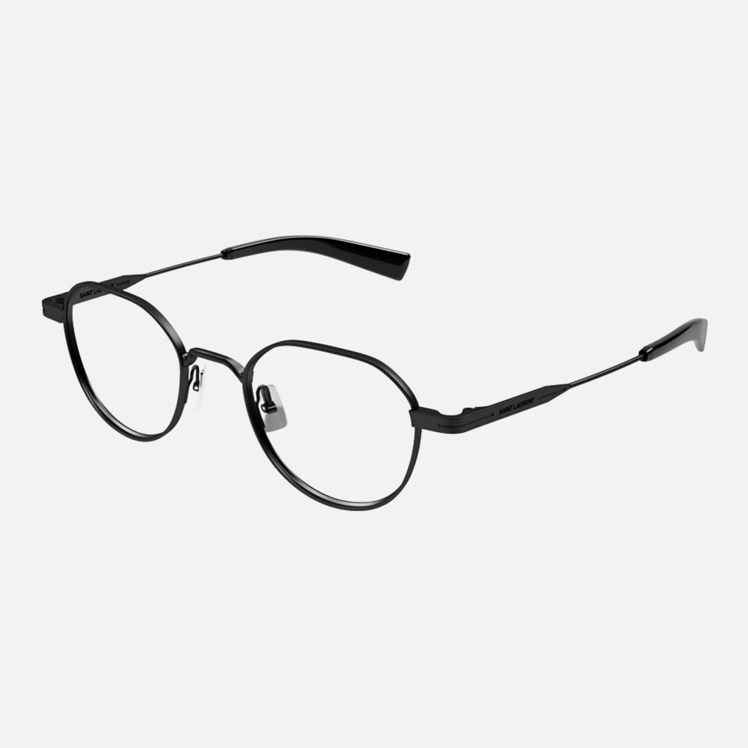 Saint 47mm Laurent Black Round Man Eyeglasses - Side View