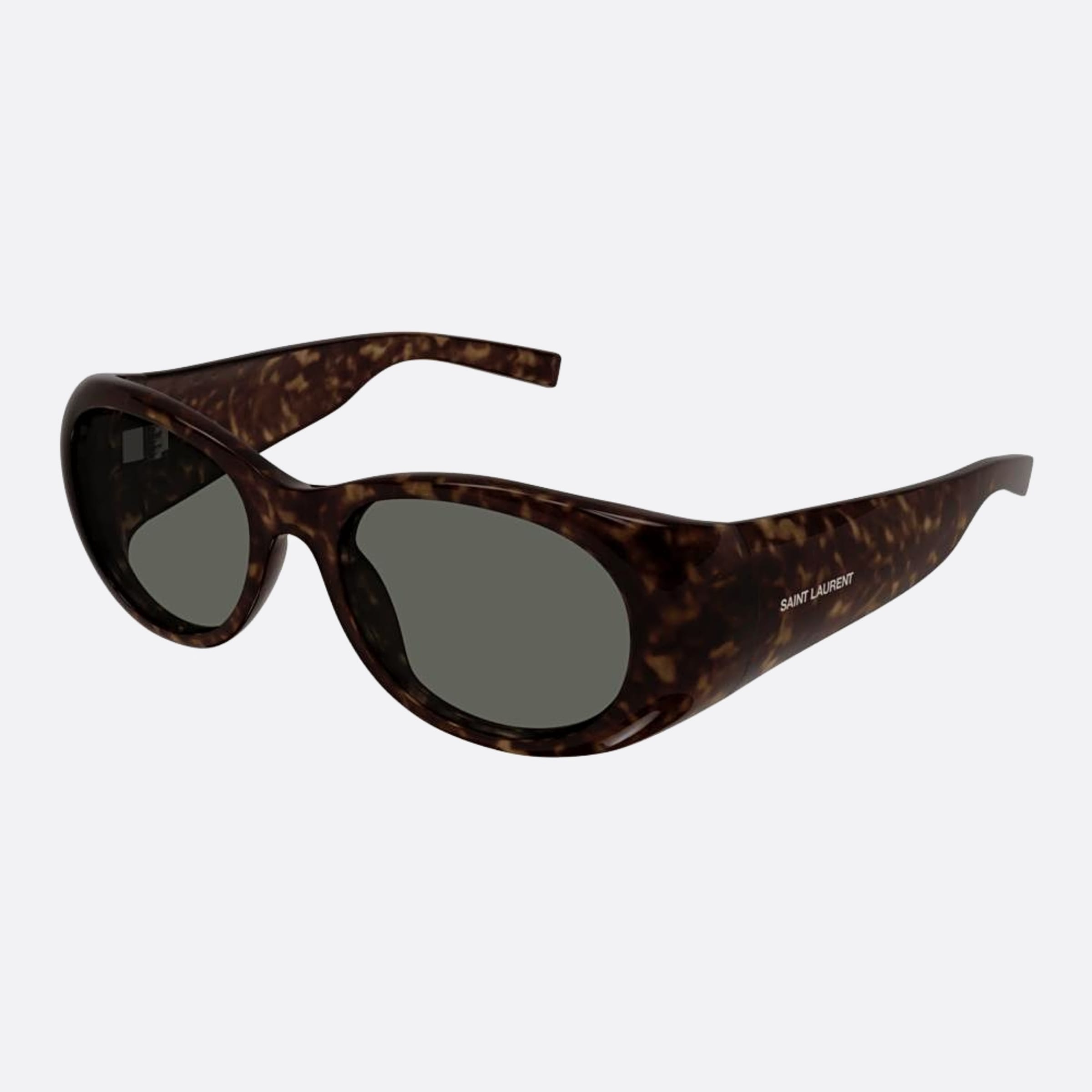 Saint 52mm Laurent Havana Oval Woman Sunglasses - Side View