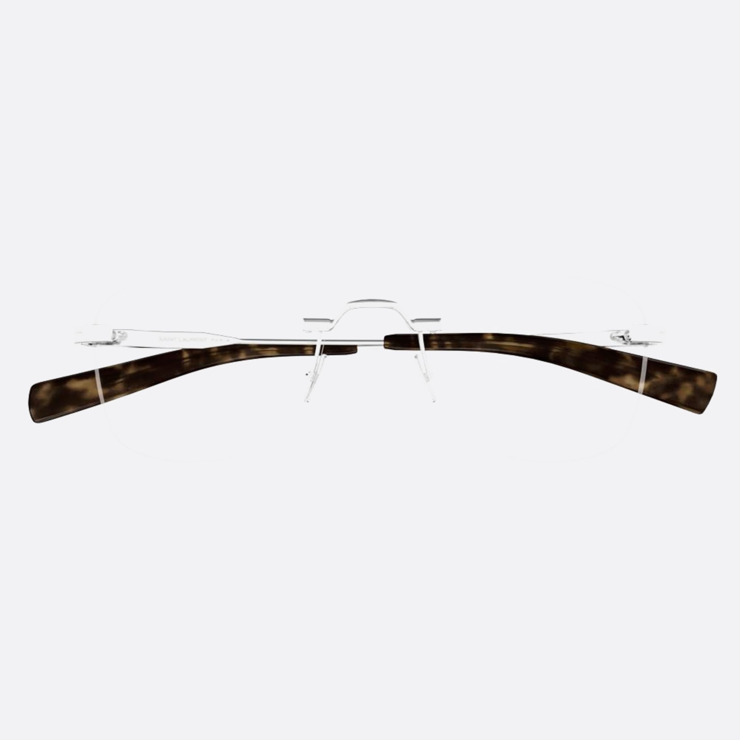 Saint 53mm Laurent Opt Silver Squared Unisex Eyeglasses - Main View