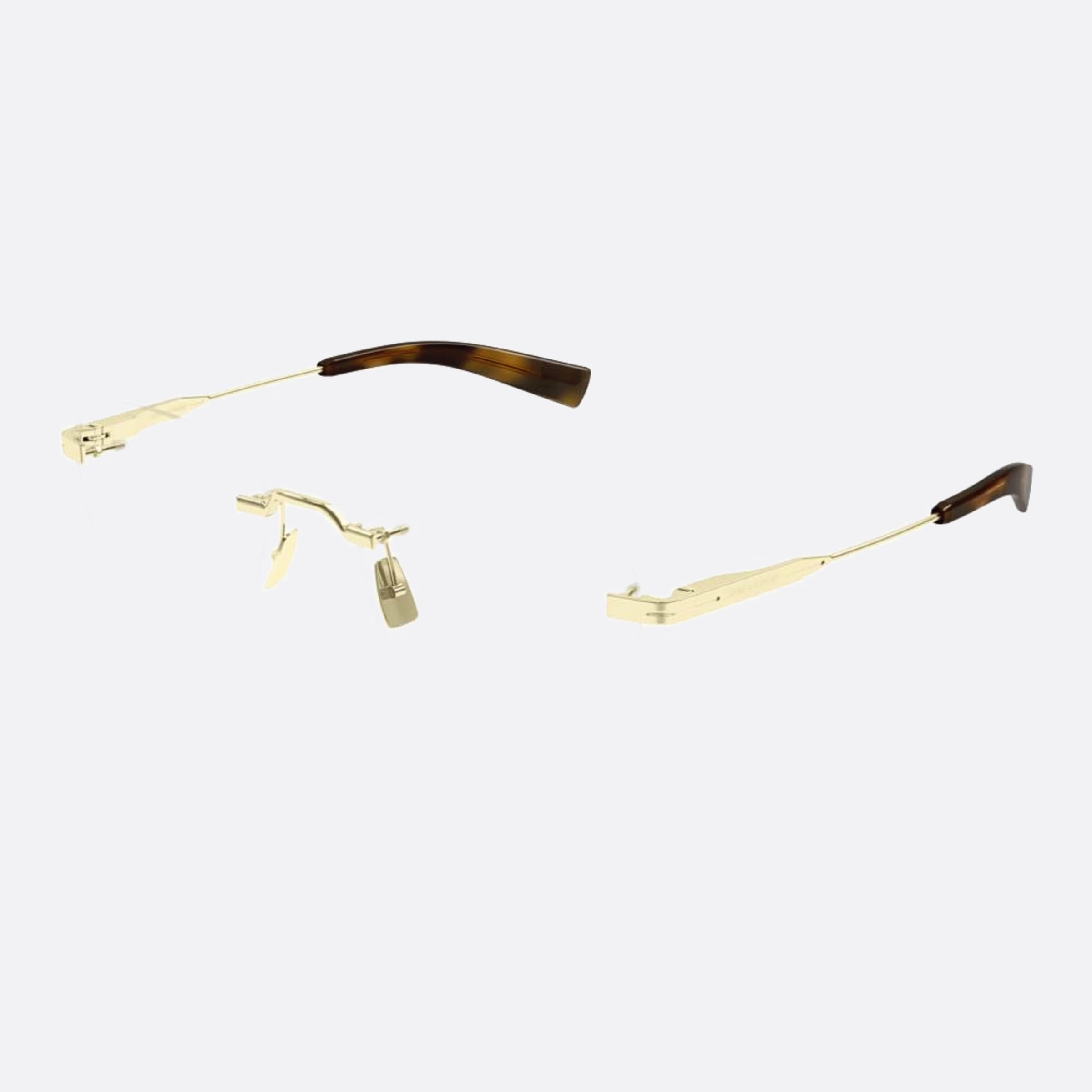 Saint 53mm Laurent Opt Gold Squared Unisex Eyeglasses - Side View