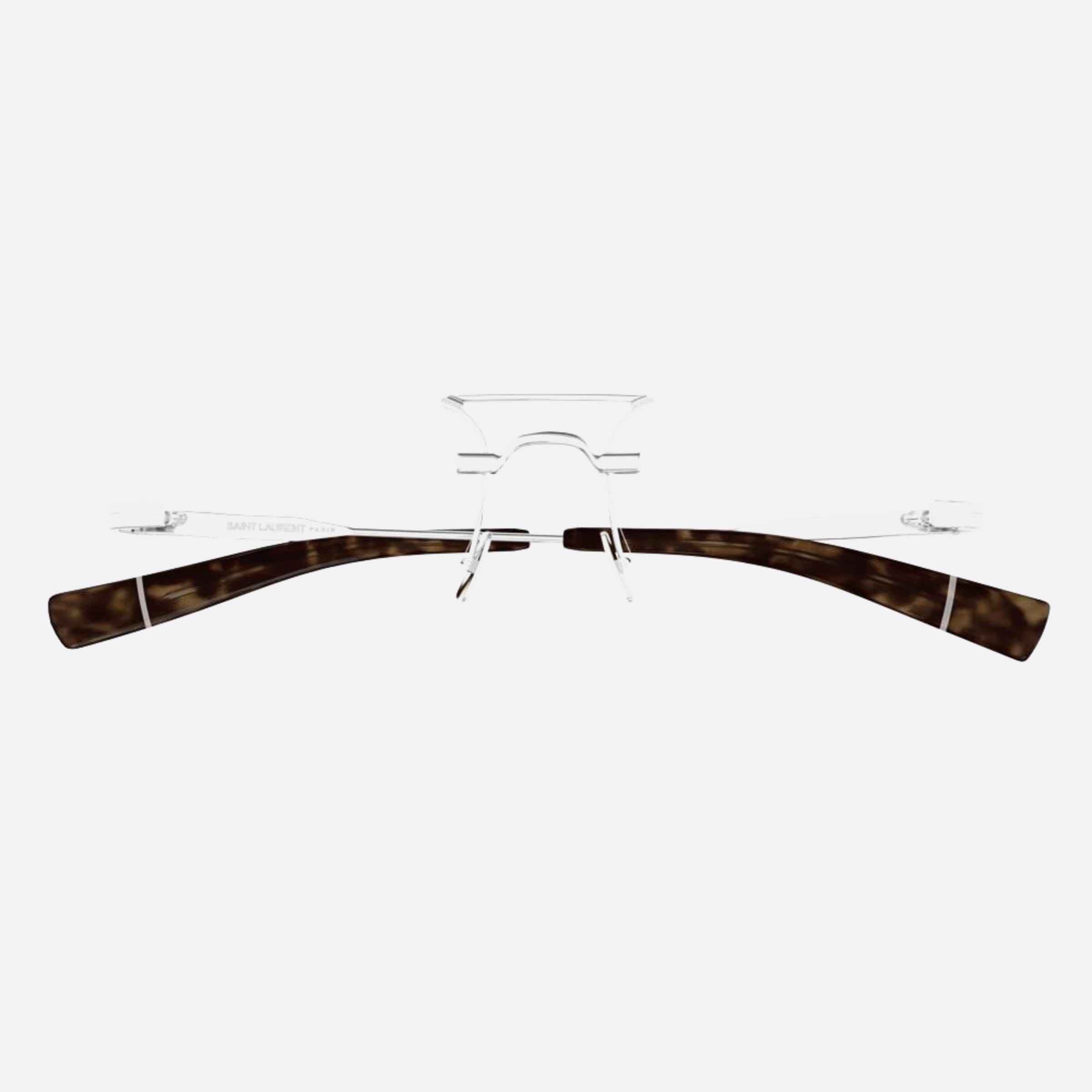 Saint 55mm Laurent Silver Pilot Unisex Eyeglasses - Main View