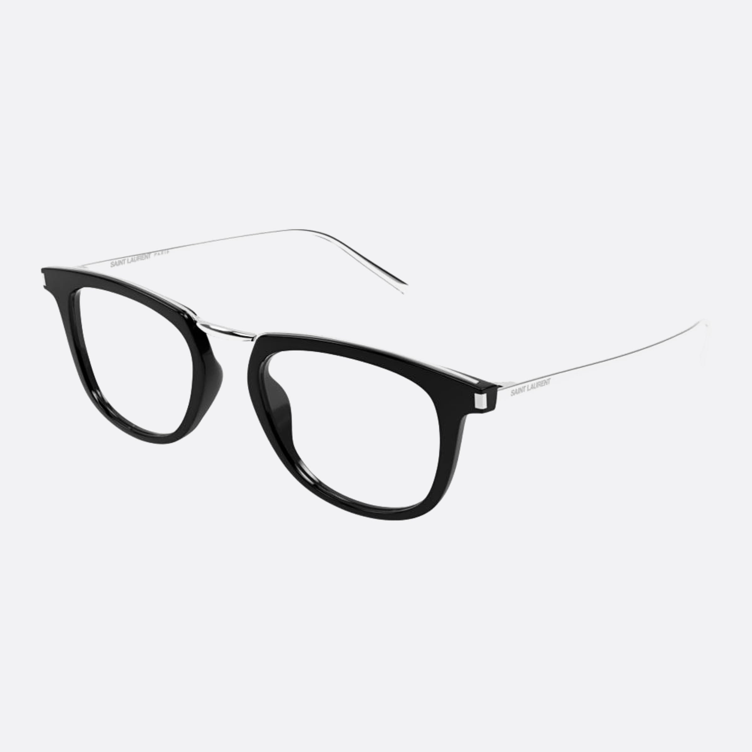 Saint 50mm Laurent Opt Black Pantos Unisex Eyeglasses - Side View