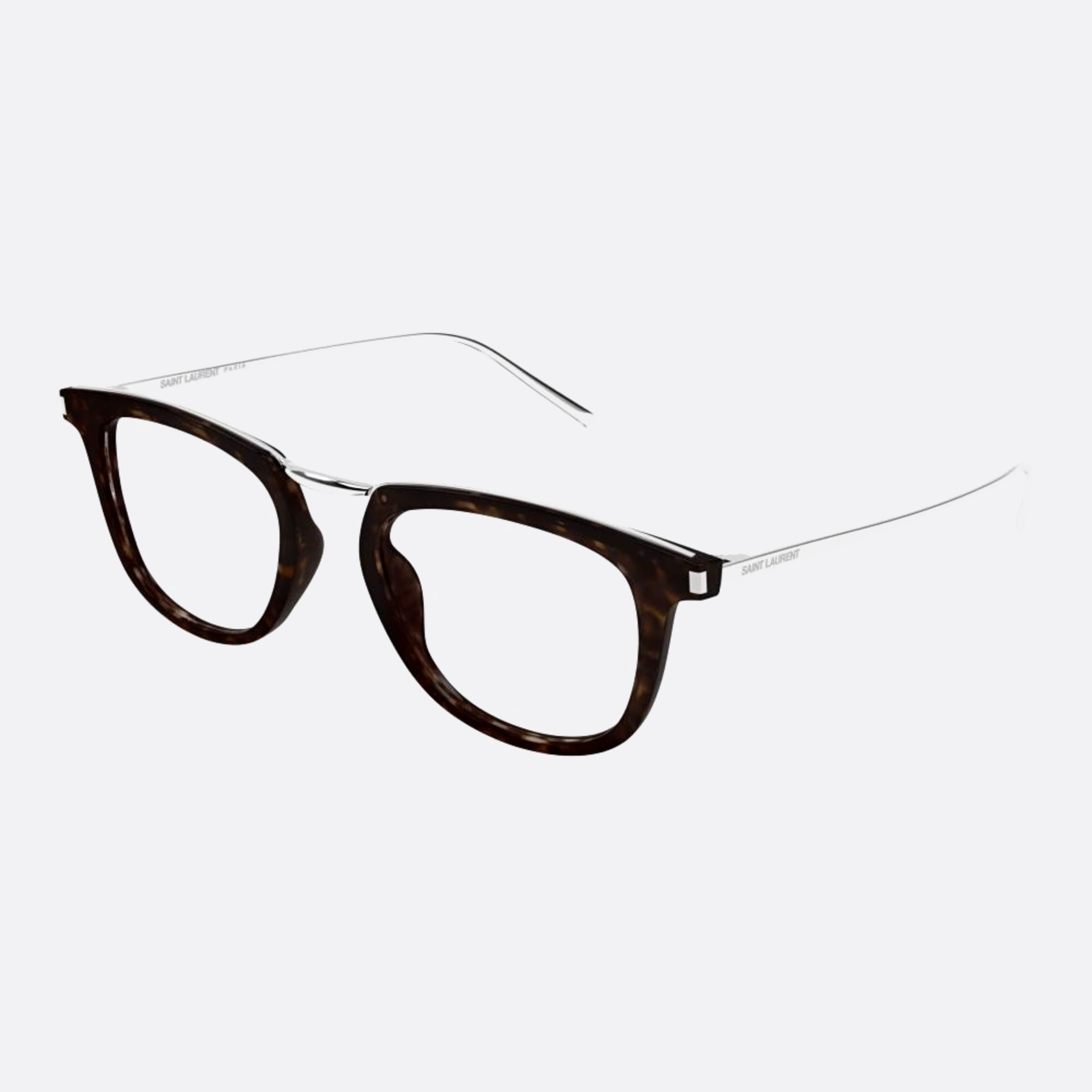 Saint 50mm Laurent Opt Havana Pantos Unisex Eyeglasses - Side View