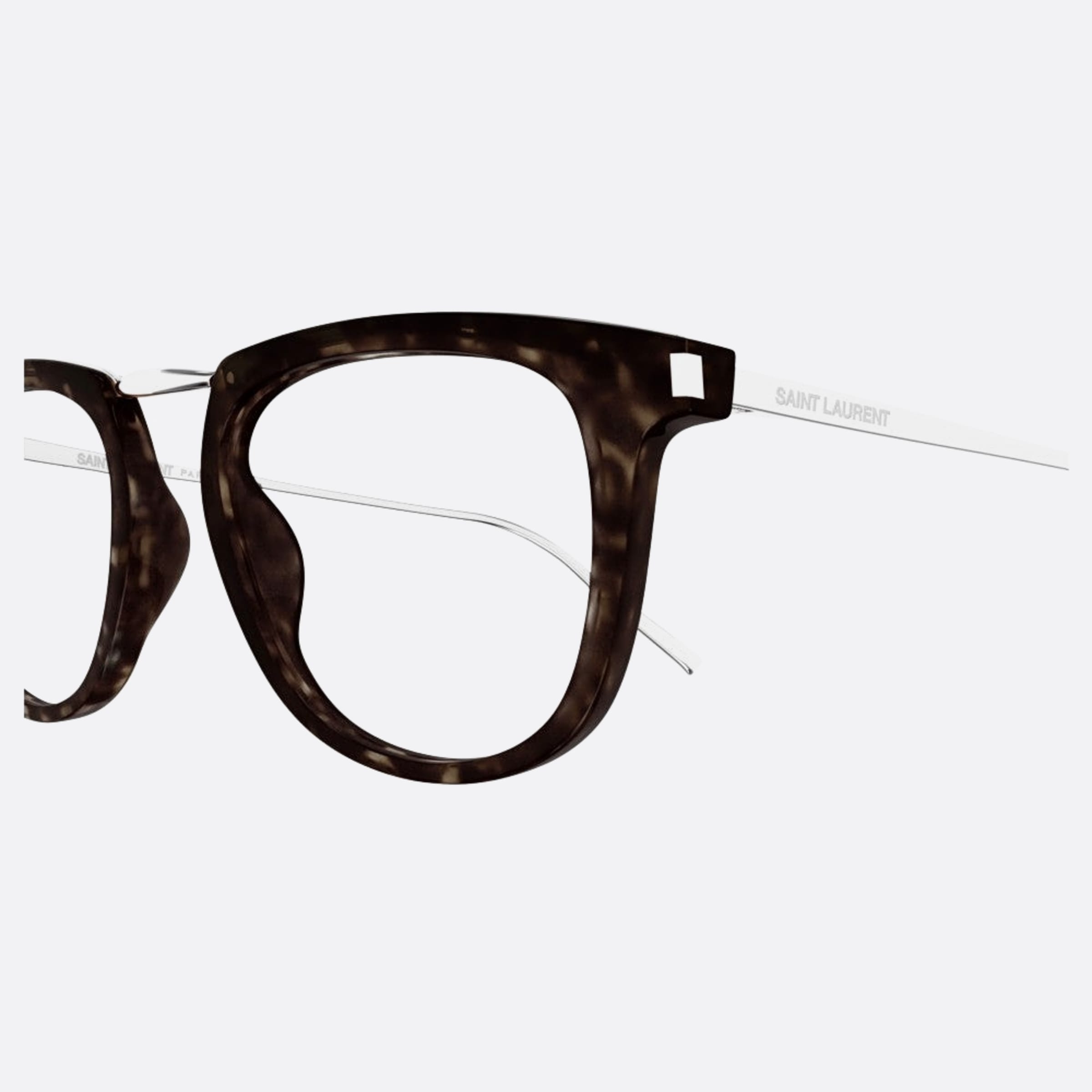 Saint 50mm Laurent Opt Havana Pantos Unisex Eyeglasses - Detail View
