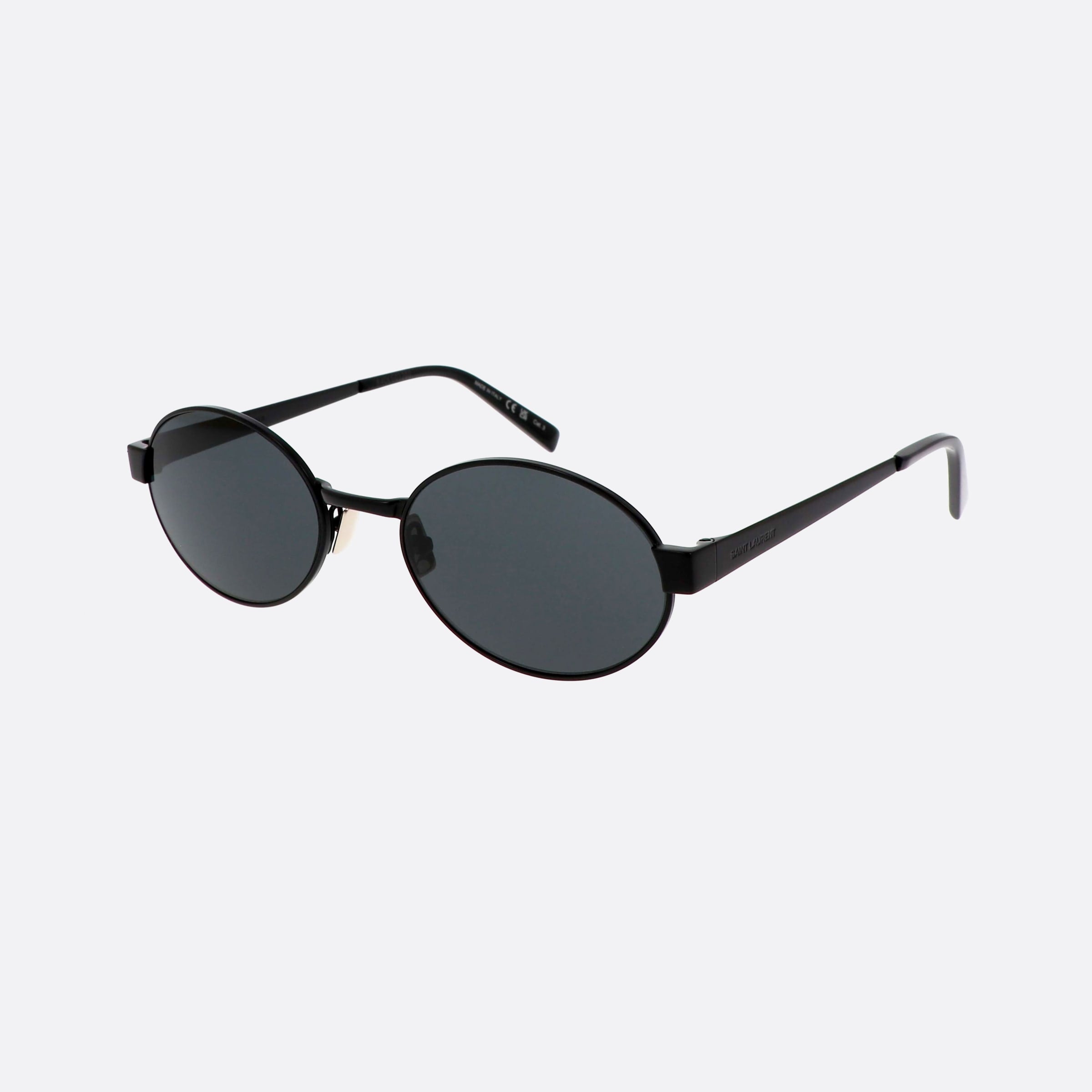Saint 55mm Laurent Logo Black Round Woman Sunglasses - Main View