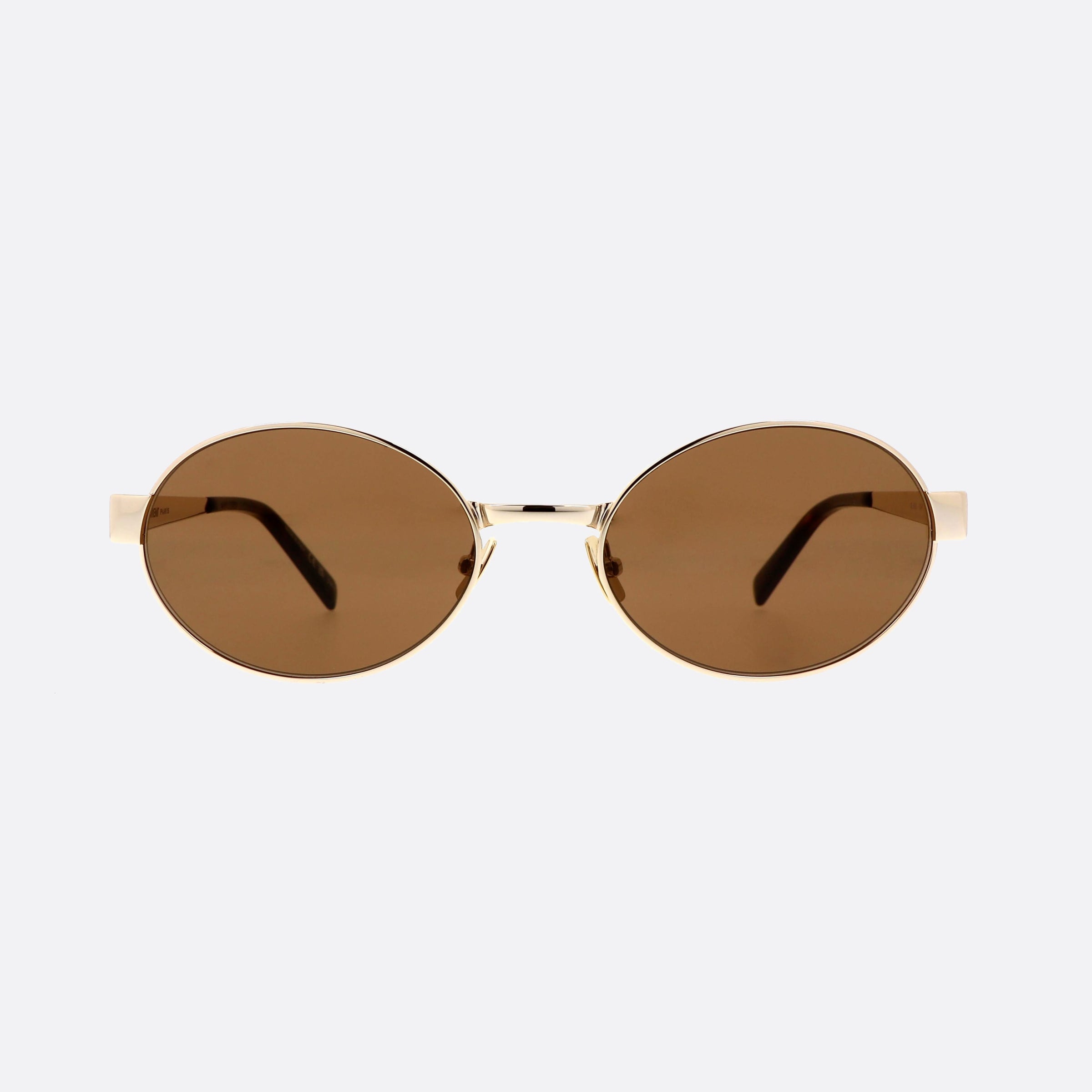 Saint 55mm Laurent Logo Gold Round Woman Sunglasses - Side View