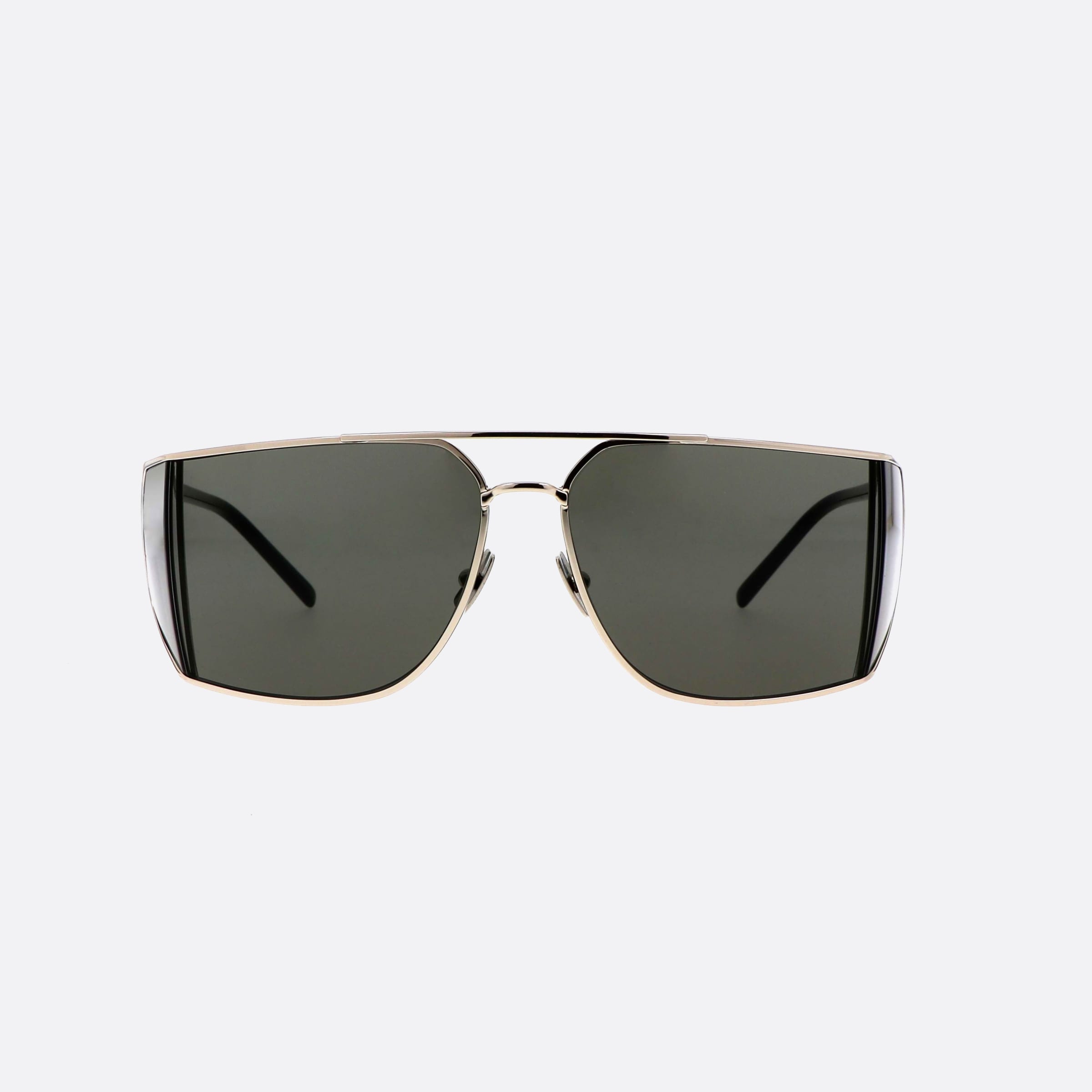 Saint 69mm Laurent Logo Sigy Silver Squared Man Sunglasses - Side View