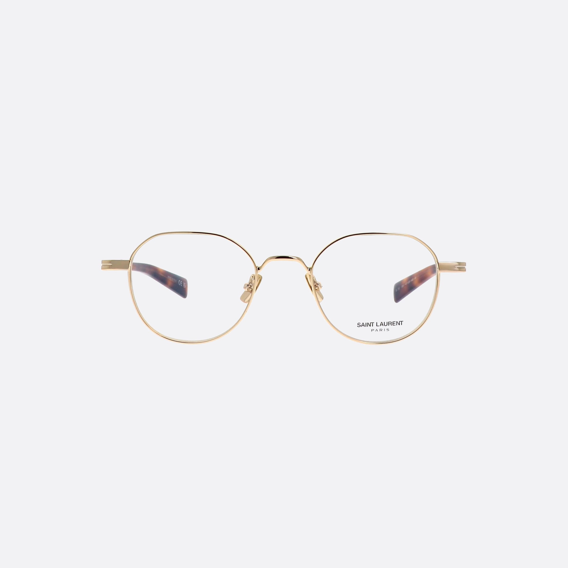 Saint 47mm Laurent Logo Sl730 Gold Round Man Eyeglasses - Side View