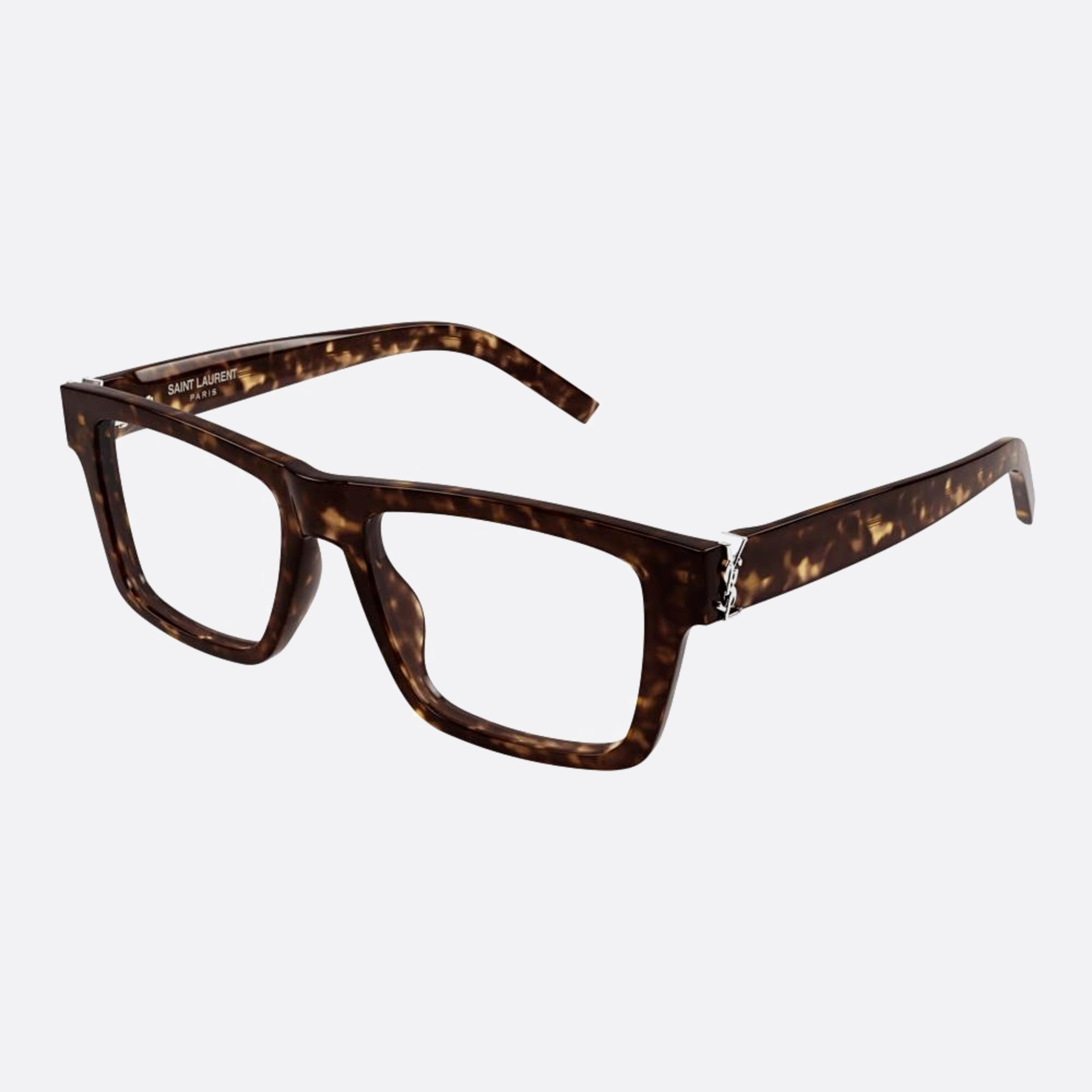 Saint 52mm Laurent M10 Havana Squared Man Eyeglasses - Side View