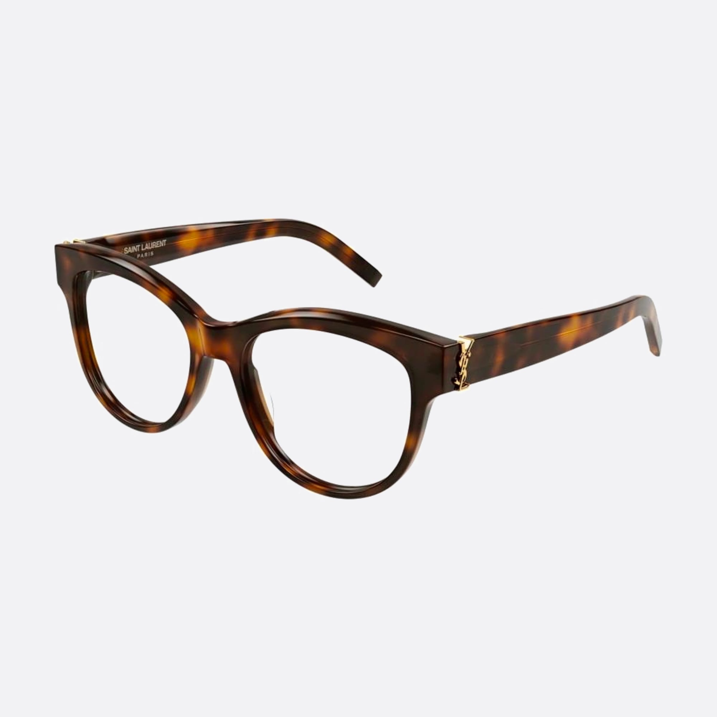 Saint 51mm Laurent M108 Havana Cat Eye Women Eyeglasses - Side View