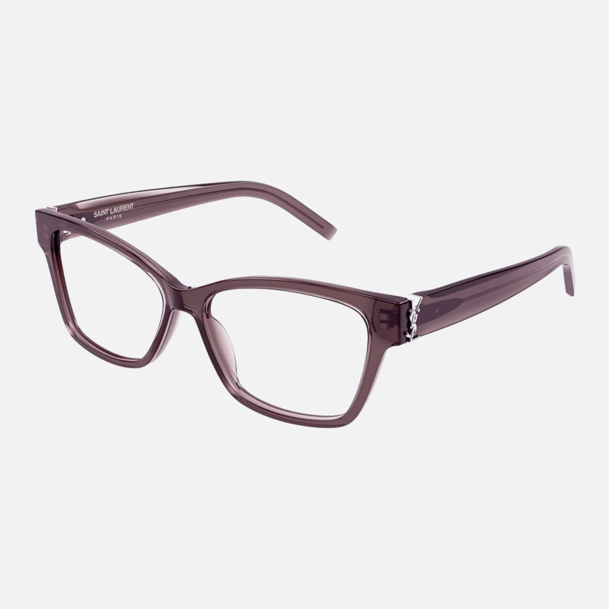 Saint 55mm Laurent M116 Brown Geometric Woman Eyeglasses - Side View