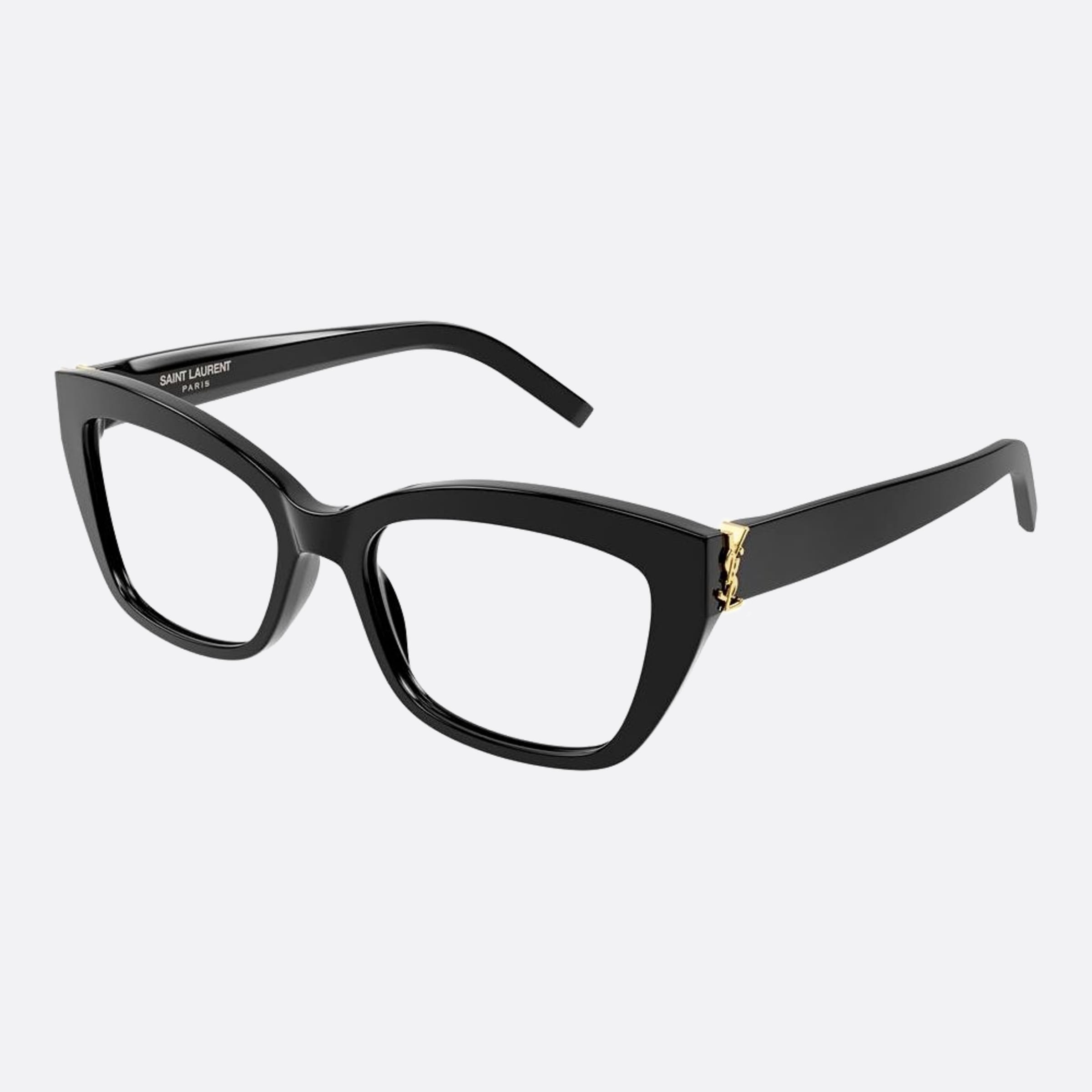 Saint 53mm Laurent M117 Black Squared Woman Eyeglasses - Side View