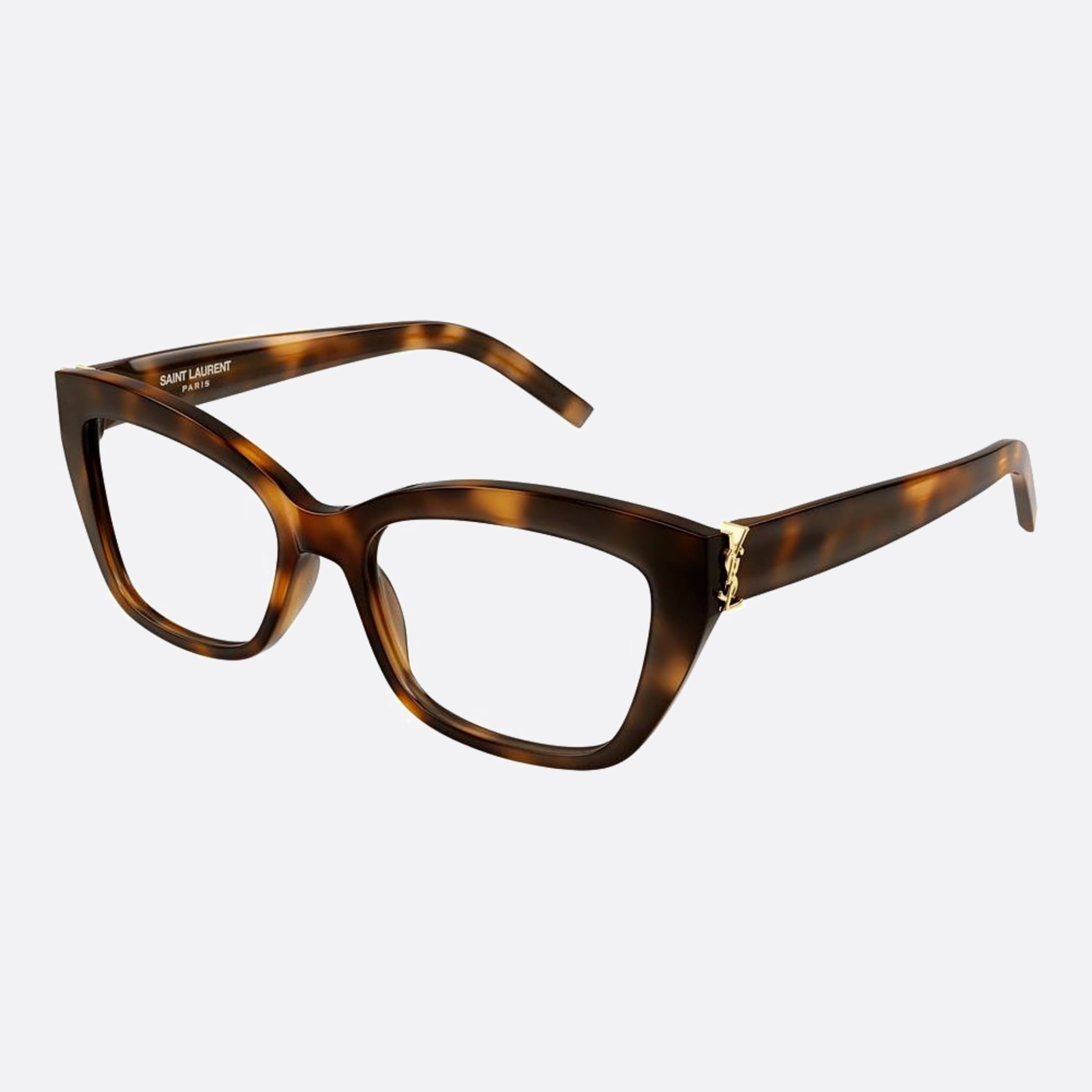 Saint 53mm Laurent M117 Havana Squared Woman Eyeglasses - Side View