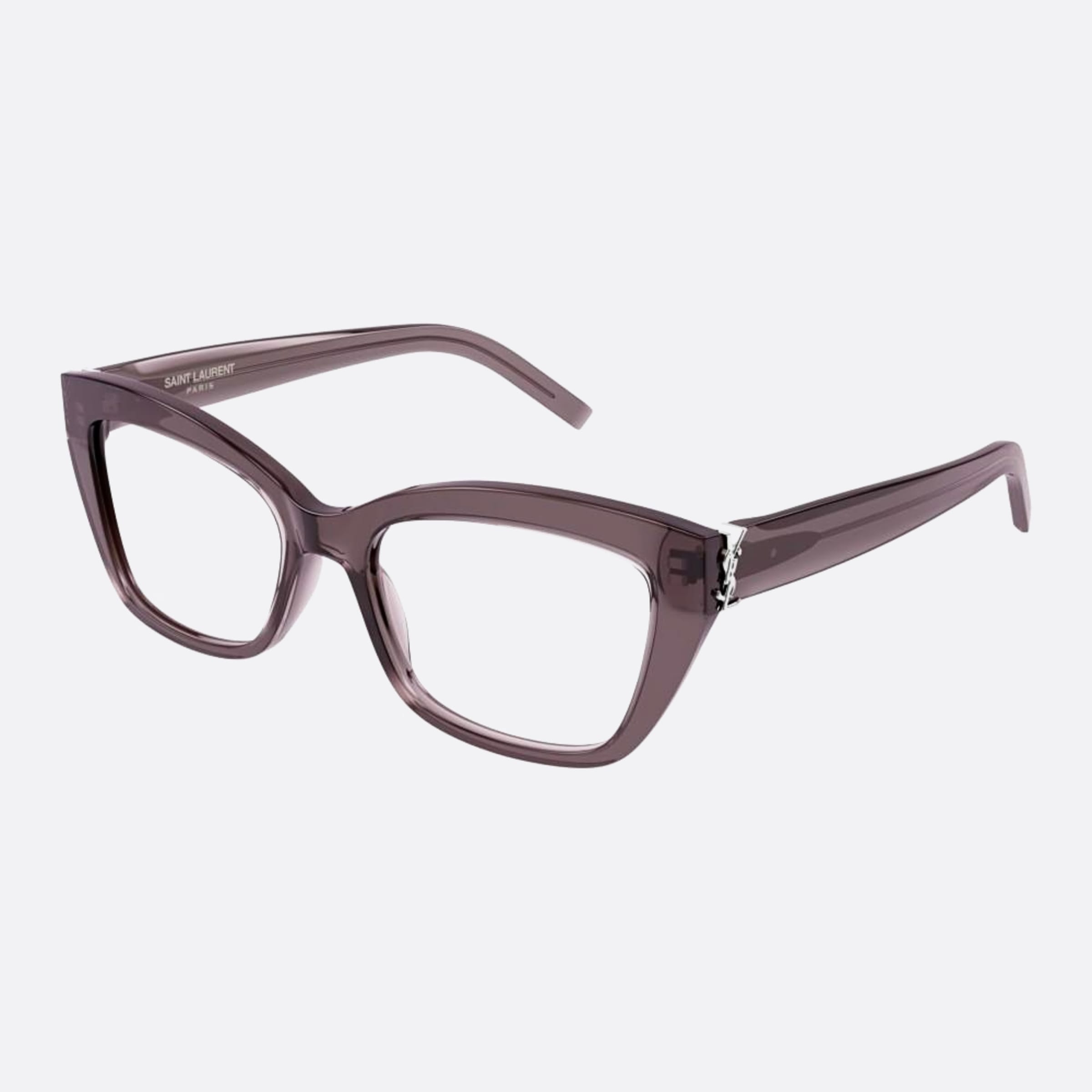 Saint 53mm Laurent M117 Brown Squared Woman Eyeglasses - Side View