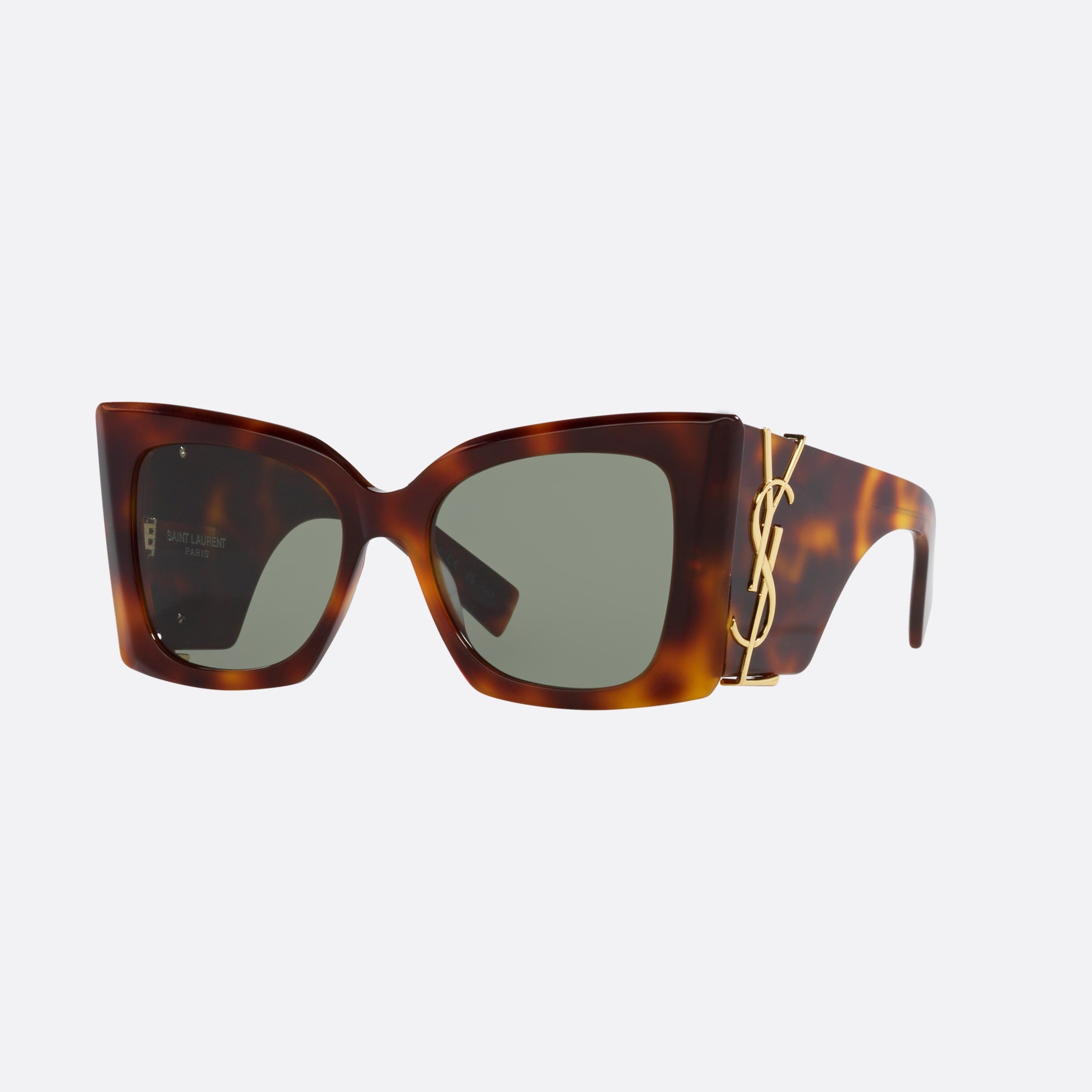 Saint 54mm Laurent M119 Blaze Havana Rectangular Woman Sunglasses - Main View