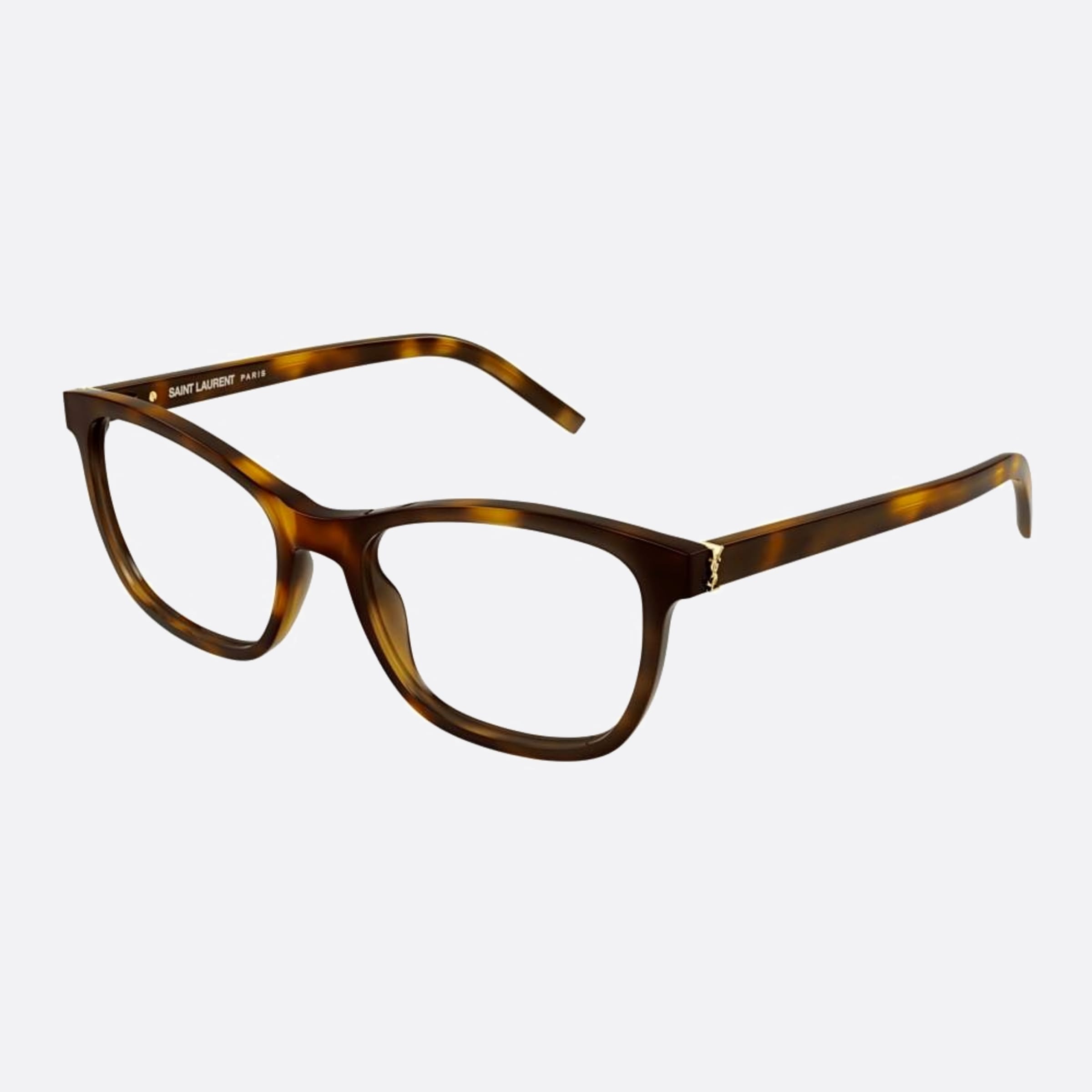 Saint 54mm Laurent M121 Havana Squared Woman Eyeglasses - Side View