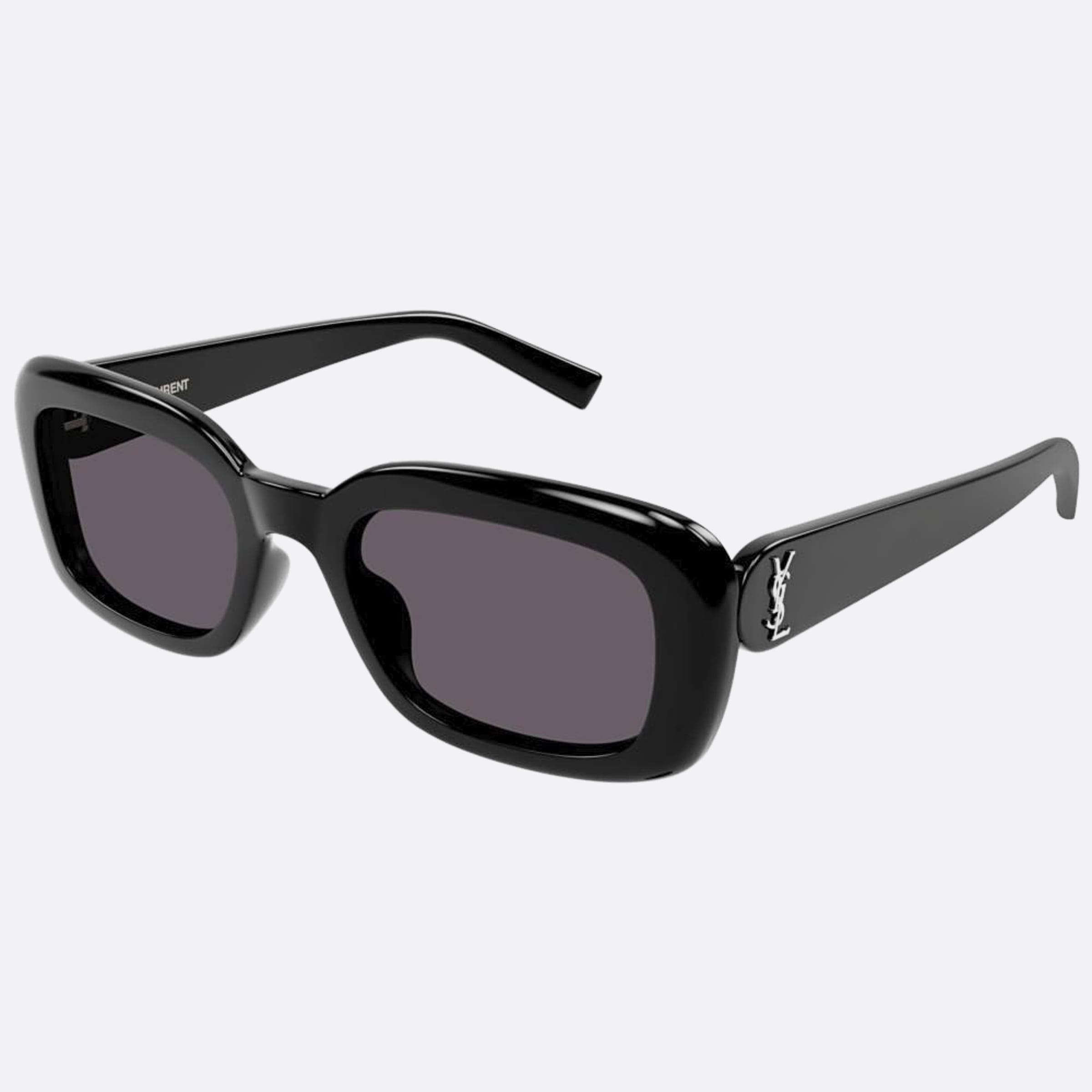 Saint 53mm Laurent M130 Black Geometric Women Sunglasses - Side View