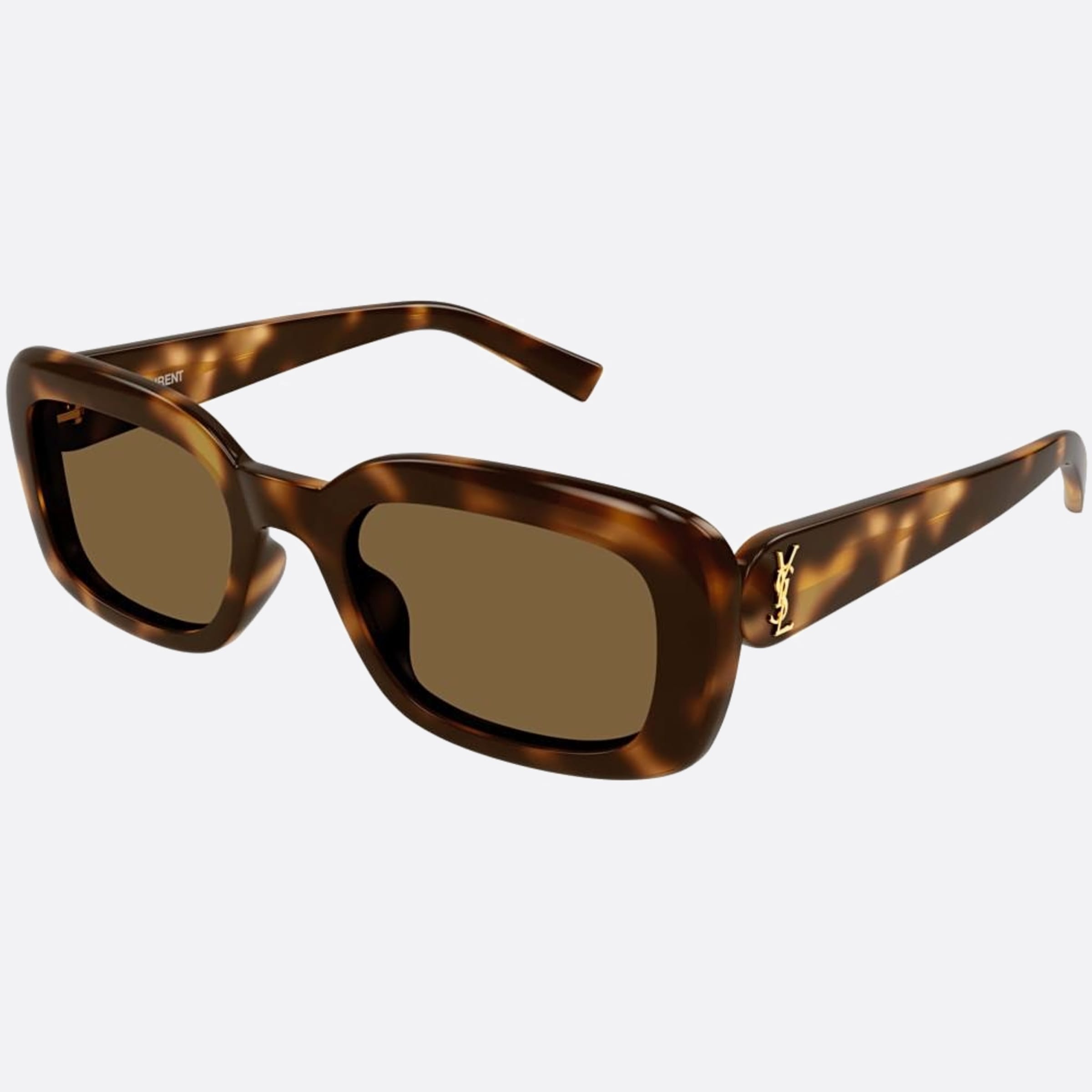 Saint 53mm Laurent M130 Havana Geometric Women Sunglasses - Side View