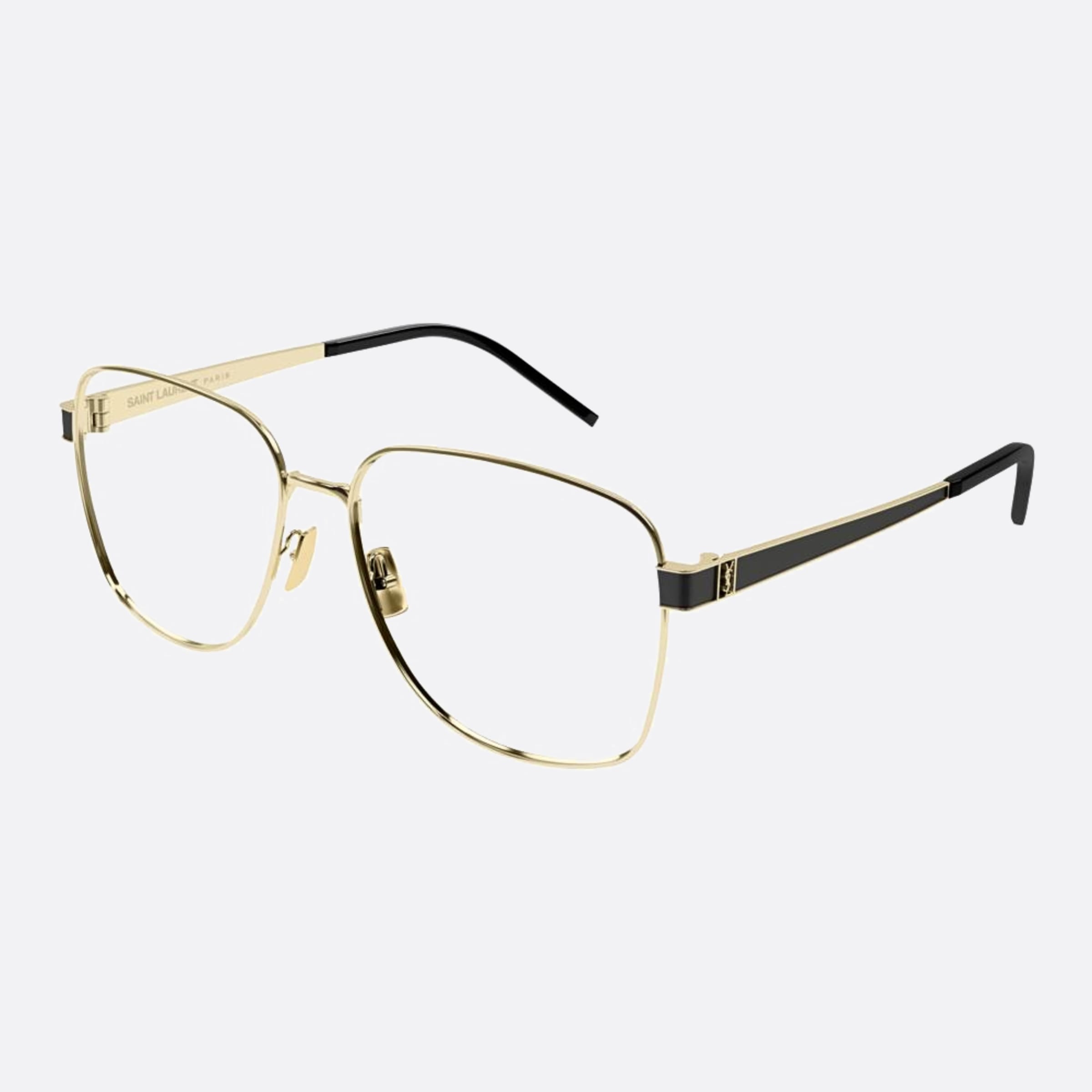 Saint 57mm Laurent M134 Gold Geometric Woman Eyeglasses - Side View