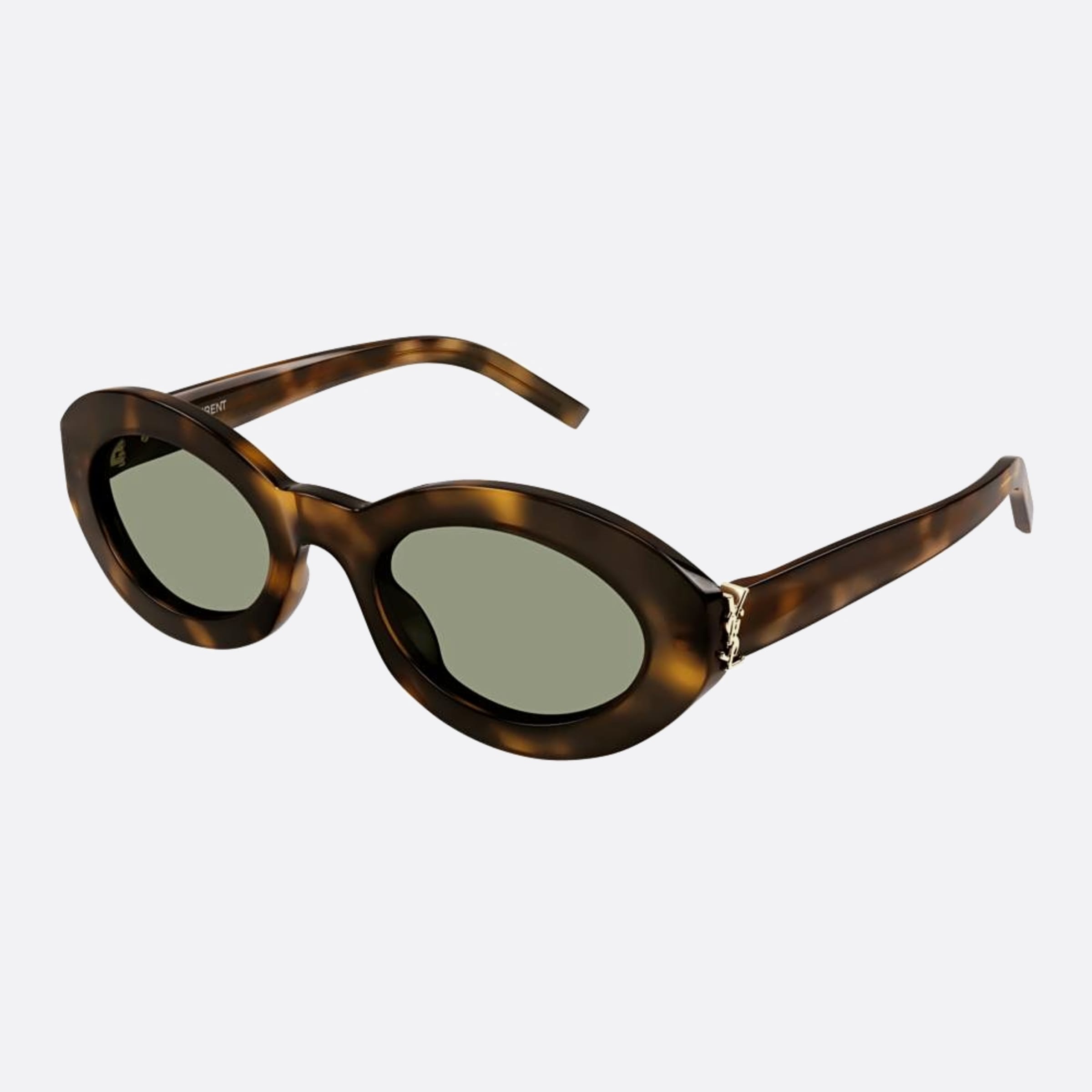 Saint 53mm Laurent M136 Havana Geometric Women Sunglasses - Side View