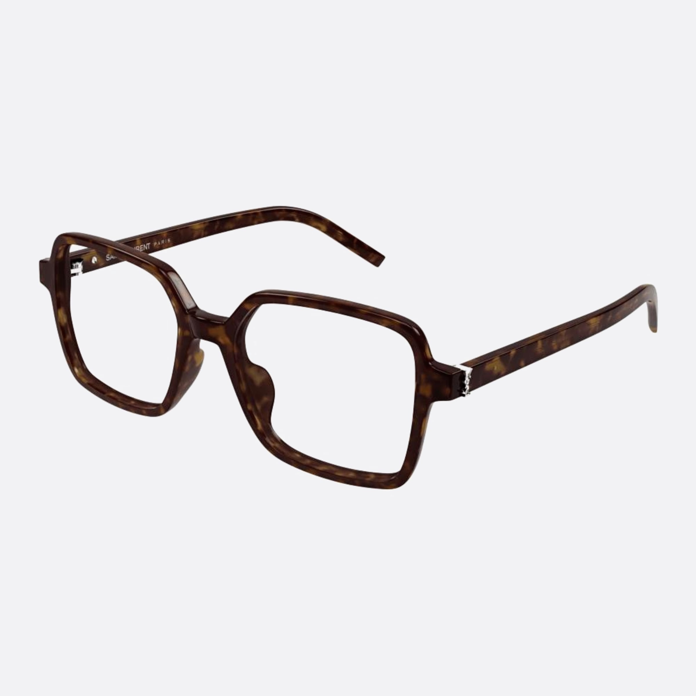 Saint 54mm Laurent M139 Havana Squared Woman Eyeglasses - Side View