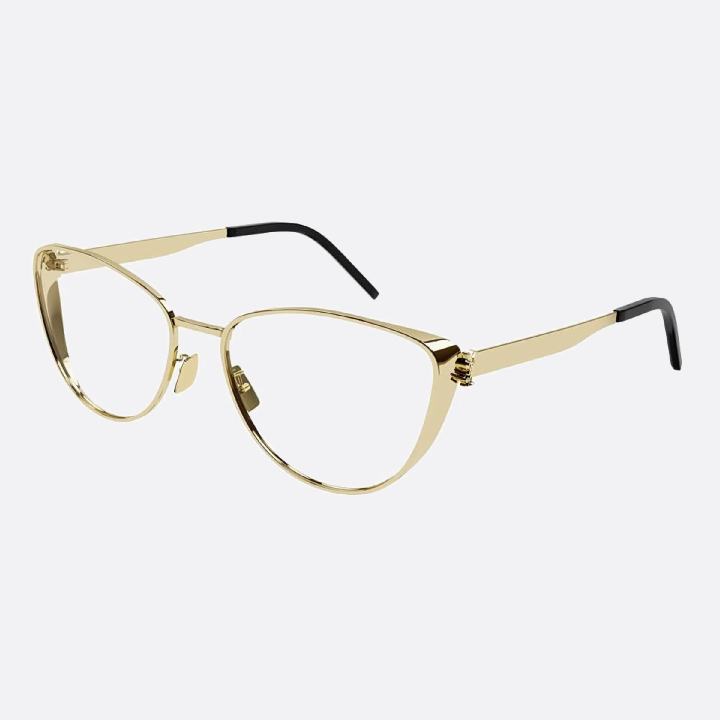 Saint 57mm Laurent M92 Gold Cat Eye Women Eyeglasses - Side View