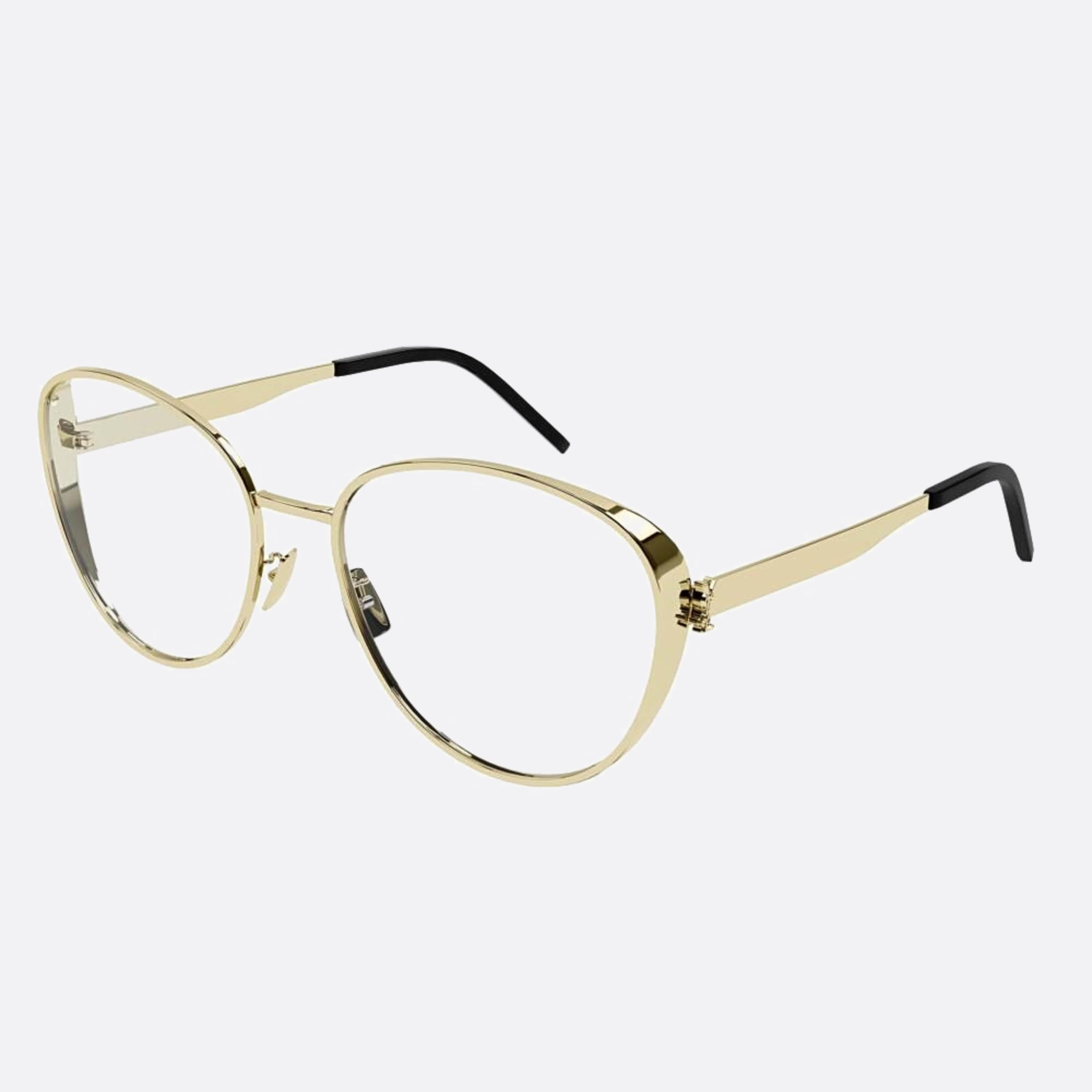 Saint 58mm Laurent M93 Gold Round Women Eyeglasses - Side View