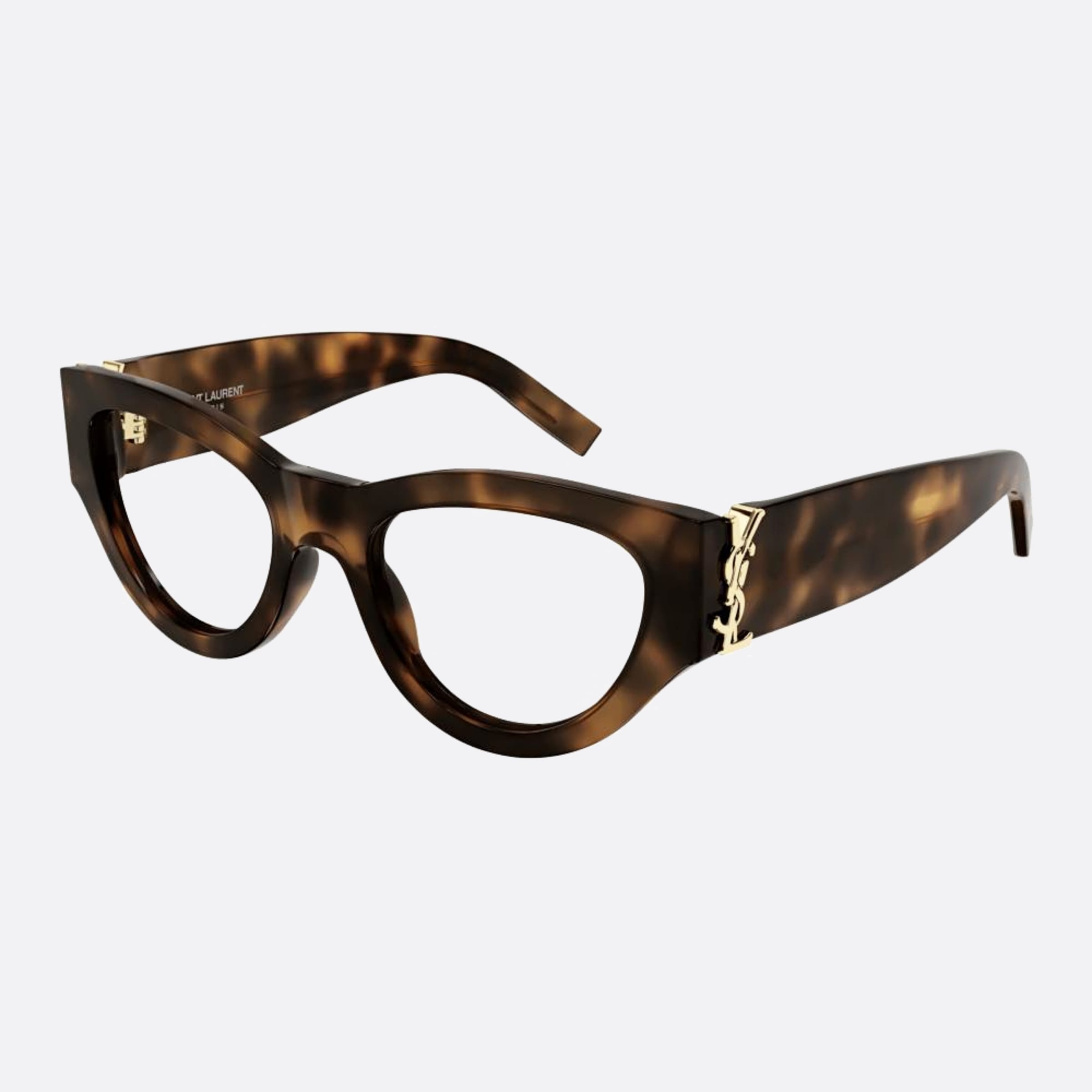 Saint 53mm Laurent M94 Opt Havana Cat Eye Woman Eyeglasses - Side View