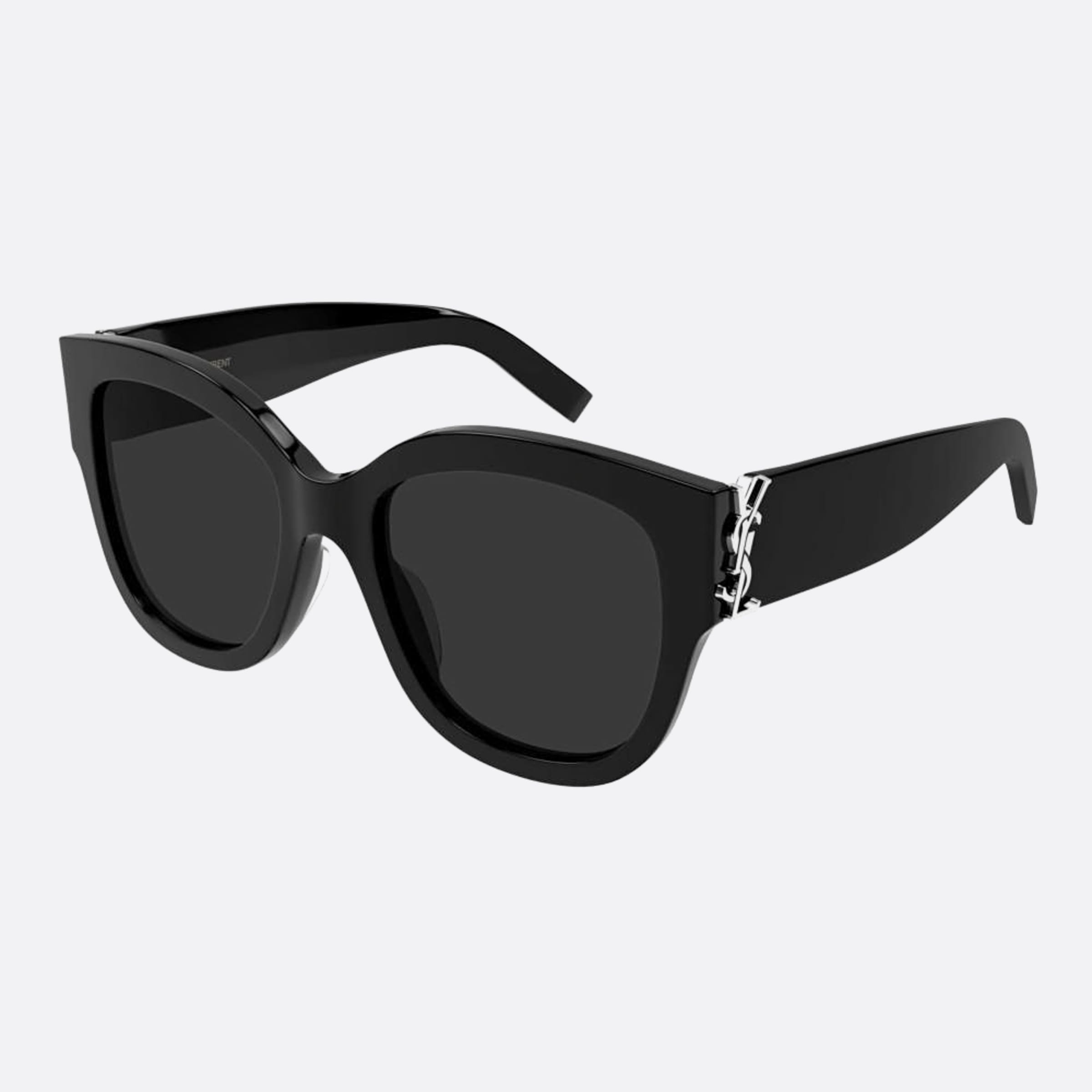 Saint 56mm Laurent M95 Black Oversize Polarized Woman Sunglasses - Side View