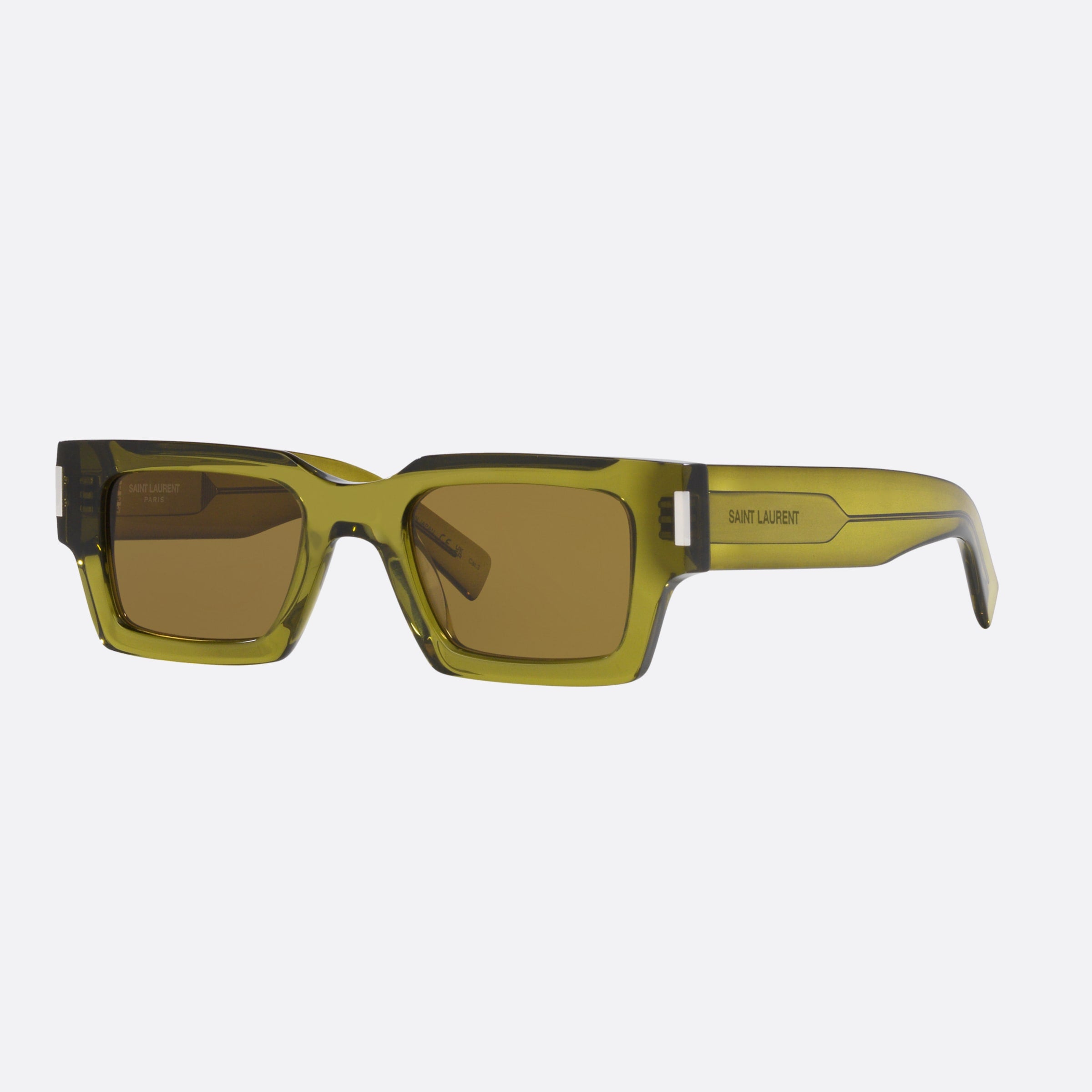 Saint 53mm Laurent Sl572 Green Rectangular Unisex Sunglasses - Main View