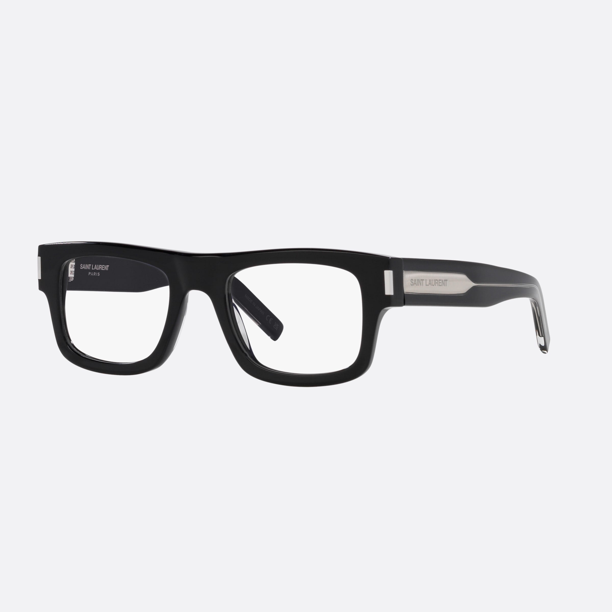 Saint 52mm Laurent Sl574 Black Rectangular Man Eyeglasses - Main View