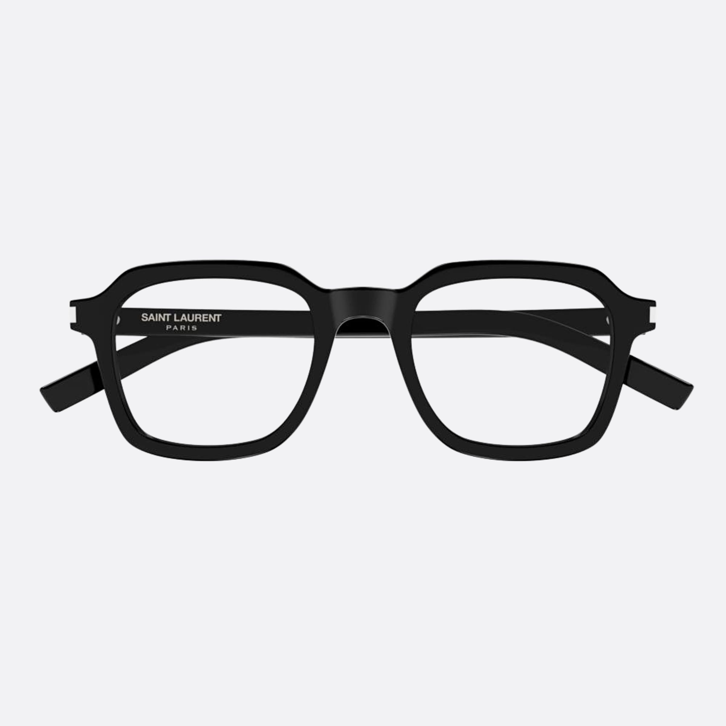 Saint 49mm Laurent Slim Opt Black Squared Unisex Eyeglasses - Main View