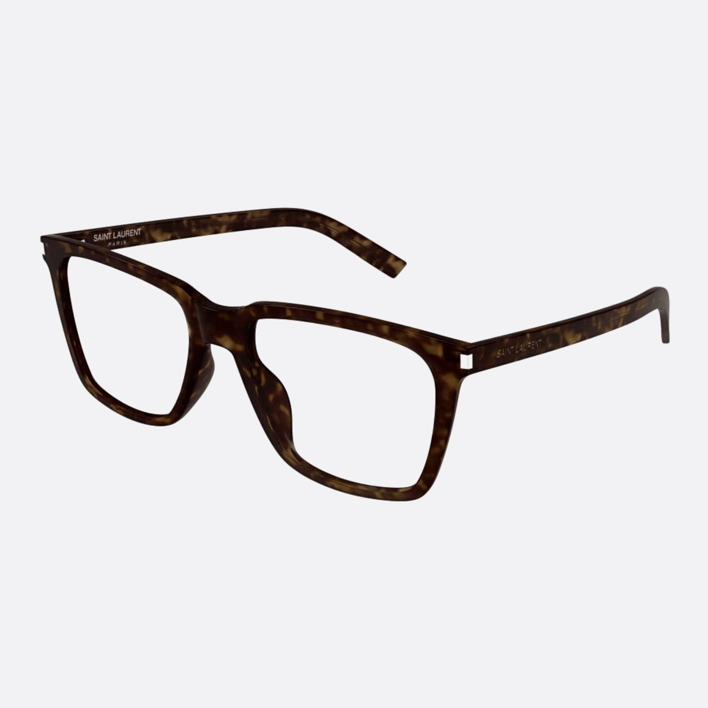 Saint 54mm Laurent Slim Opt Havana Squared Woman Eyeglasses - Side View