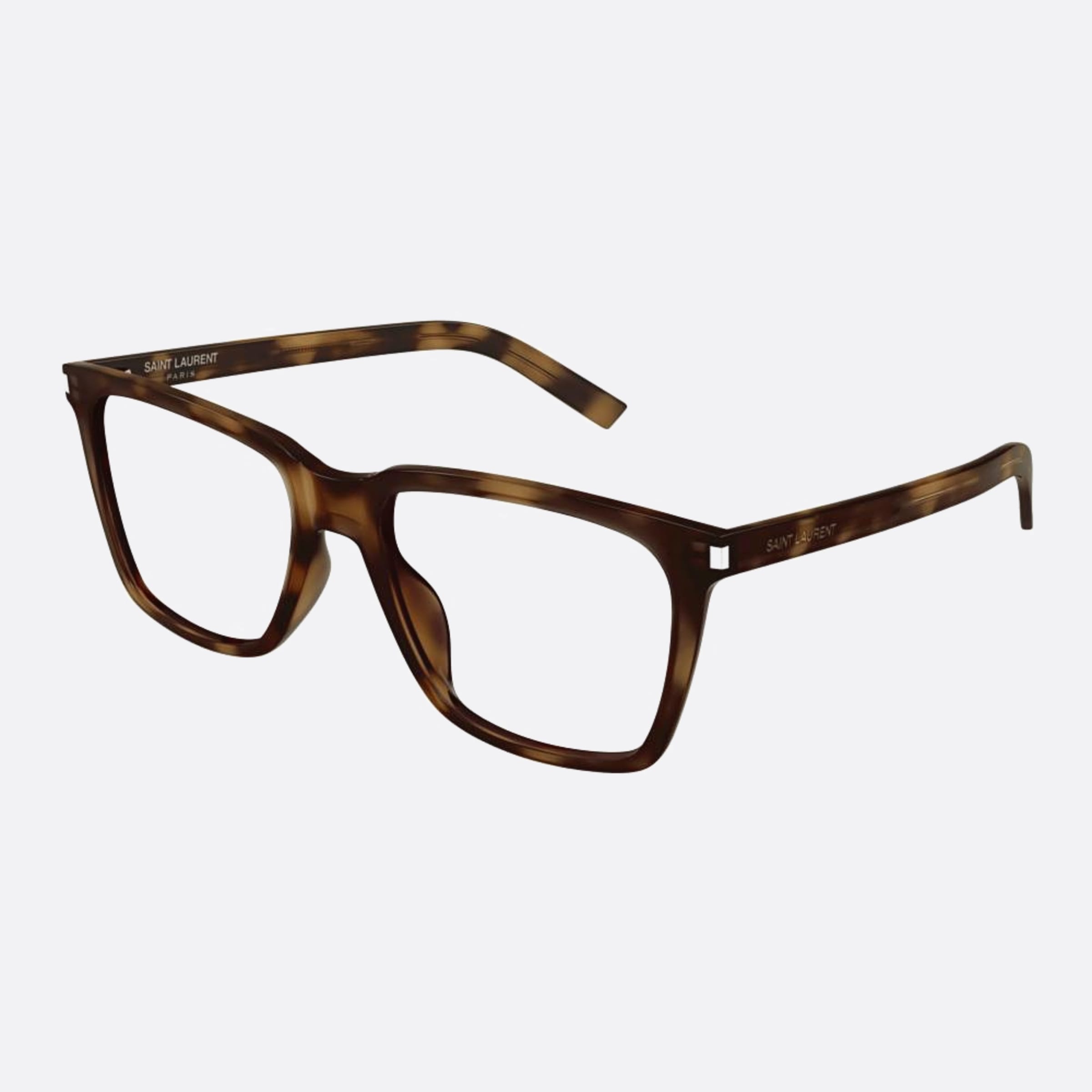 Saint 54mm Laurent Slim Opt Havana Squared Woman Eyeglasses - Side View