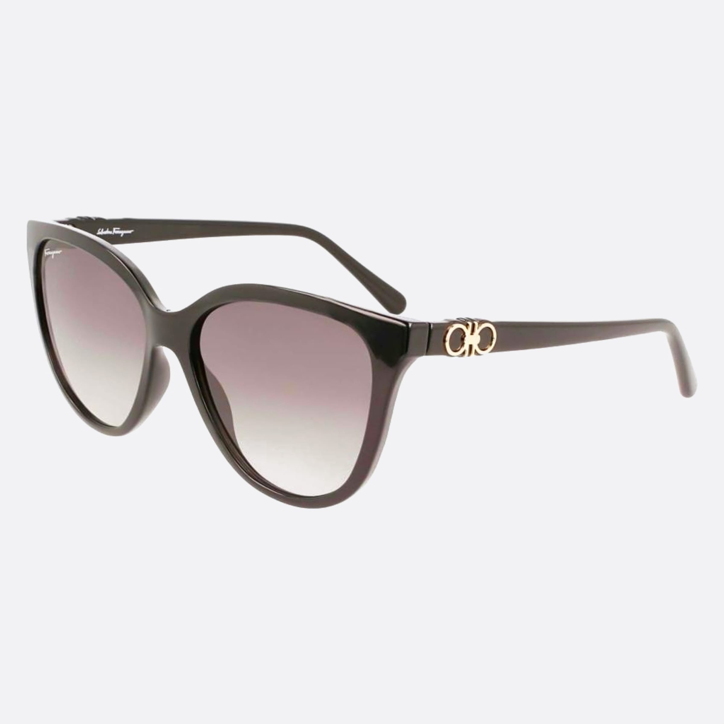 Salvatore 57mm Ferragamo Black Cat Eye Women Sunglasses - Side View