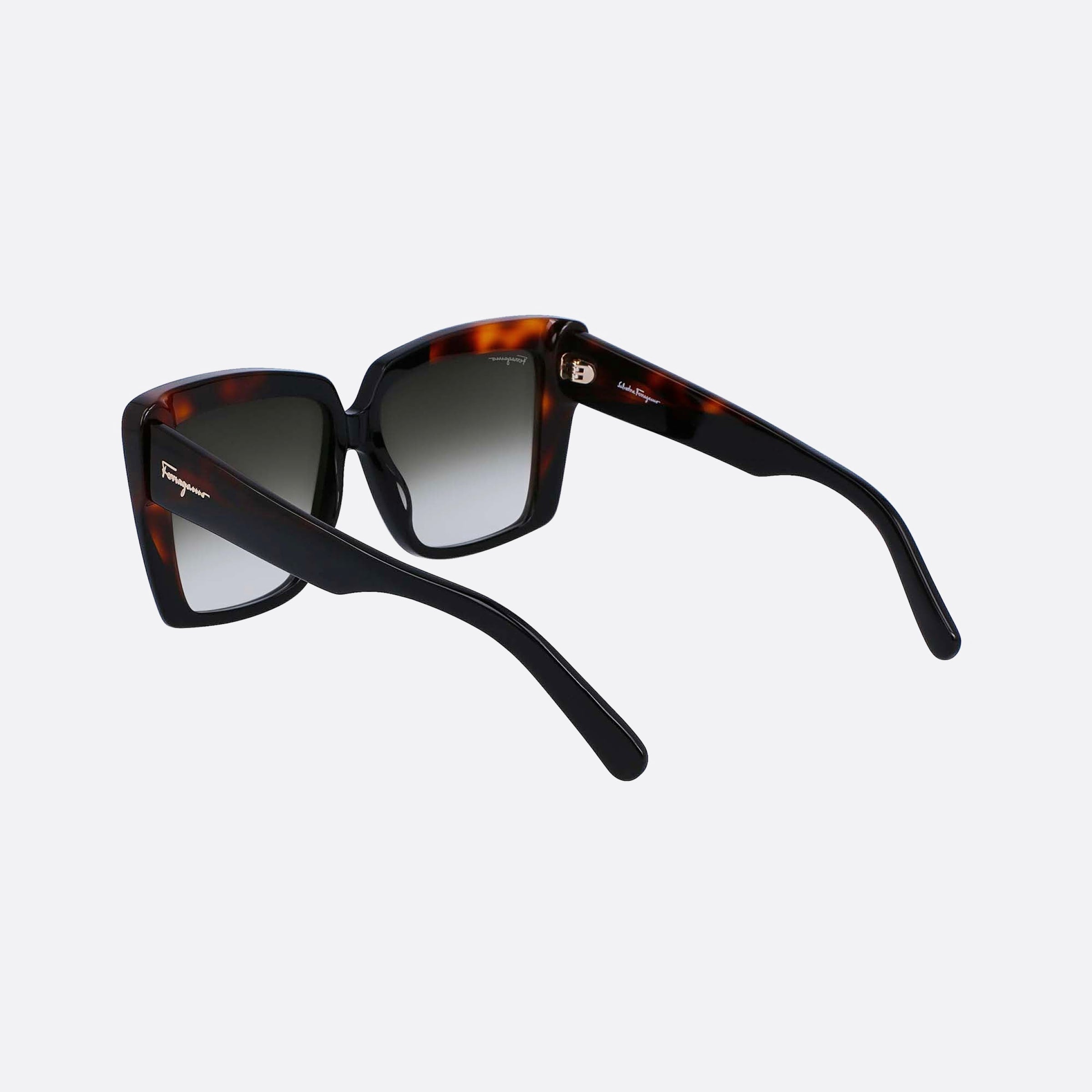 Salvatore 55mm Ferragamo Havana Geometric Women Sunglasses - Lifestyle Shot