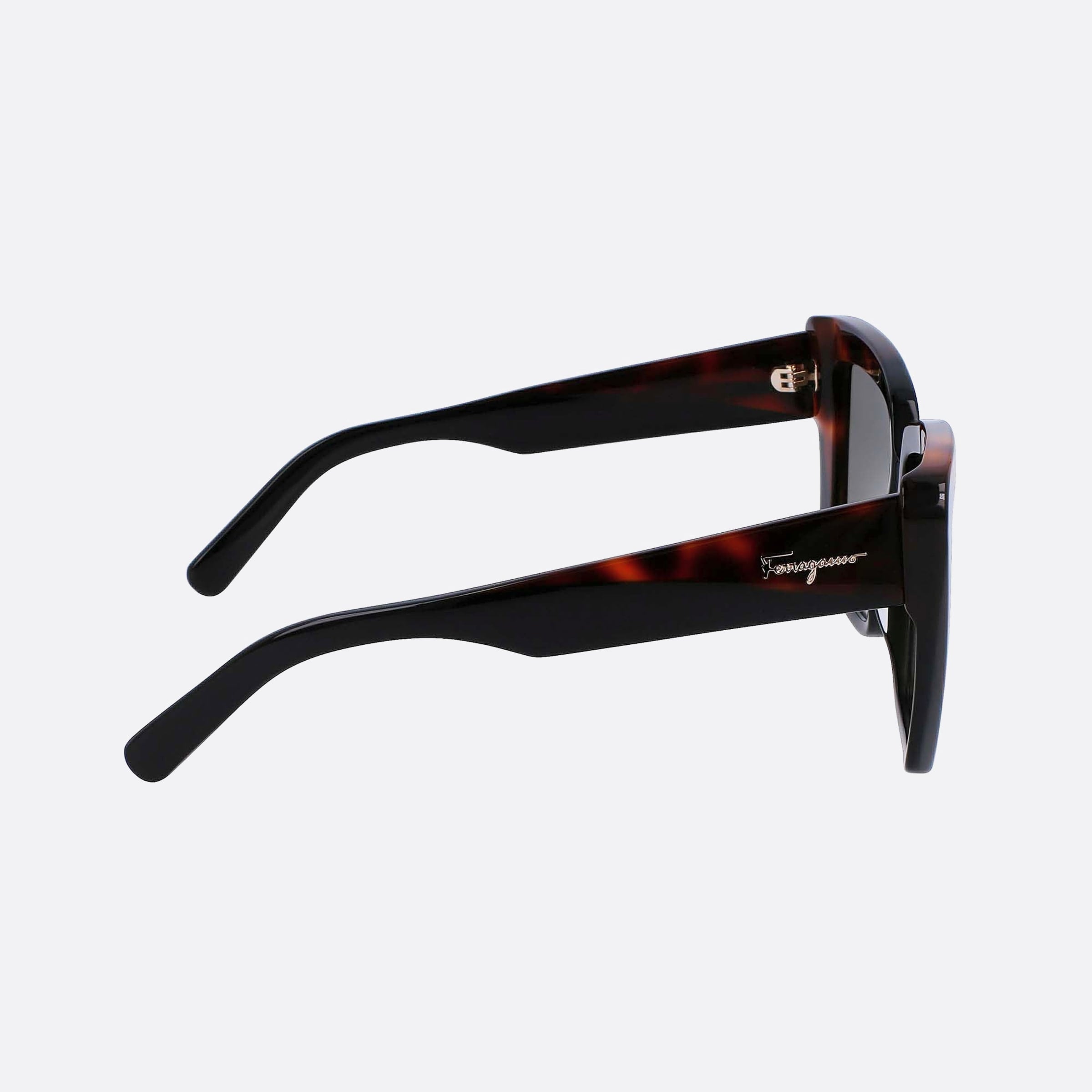 Salvatore 55mm Ferragamo Havana Geometric Women Sunglasses - Additional Angle