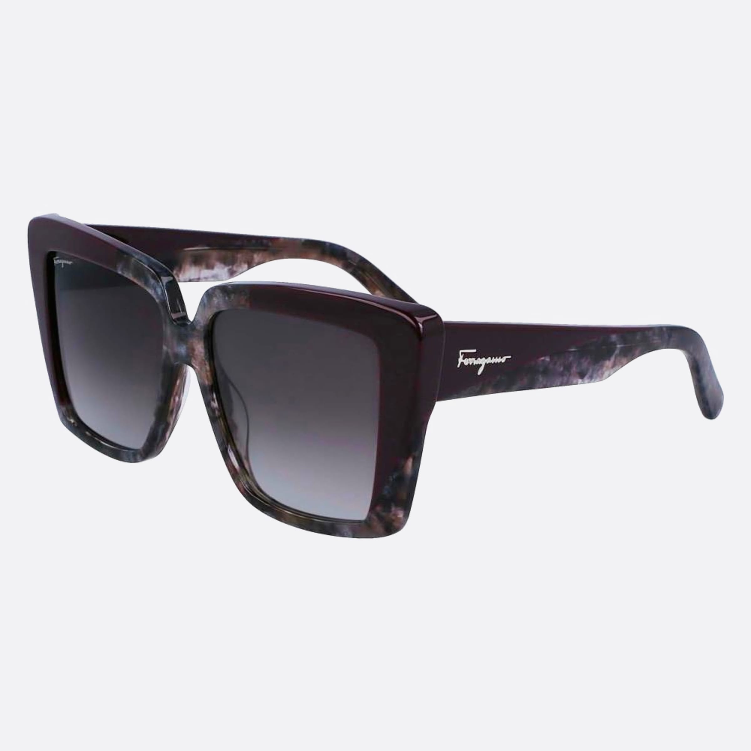 Salvatore 55mm Ferragamo Grey Geometric Women Sunglasses - Side View