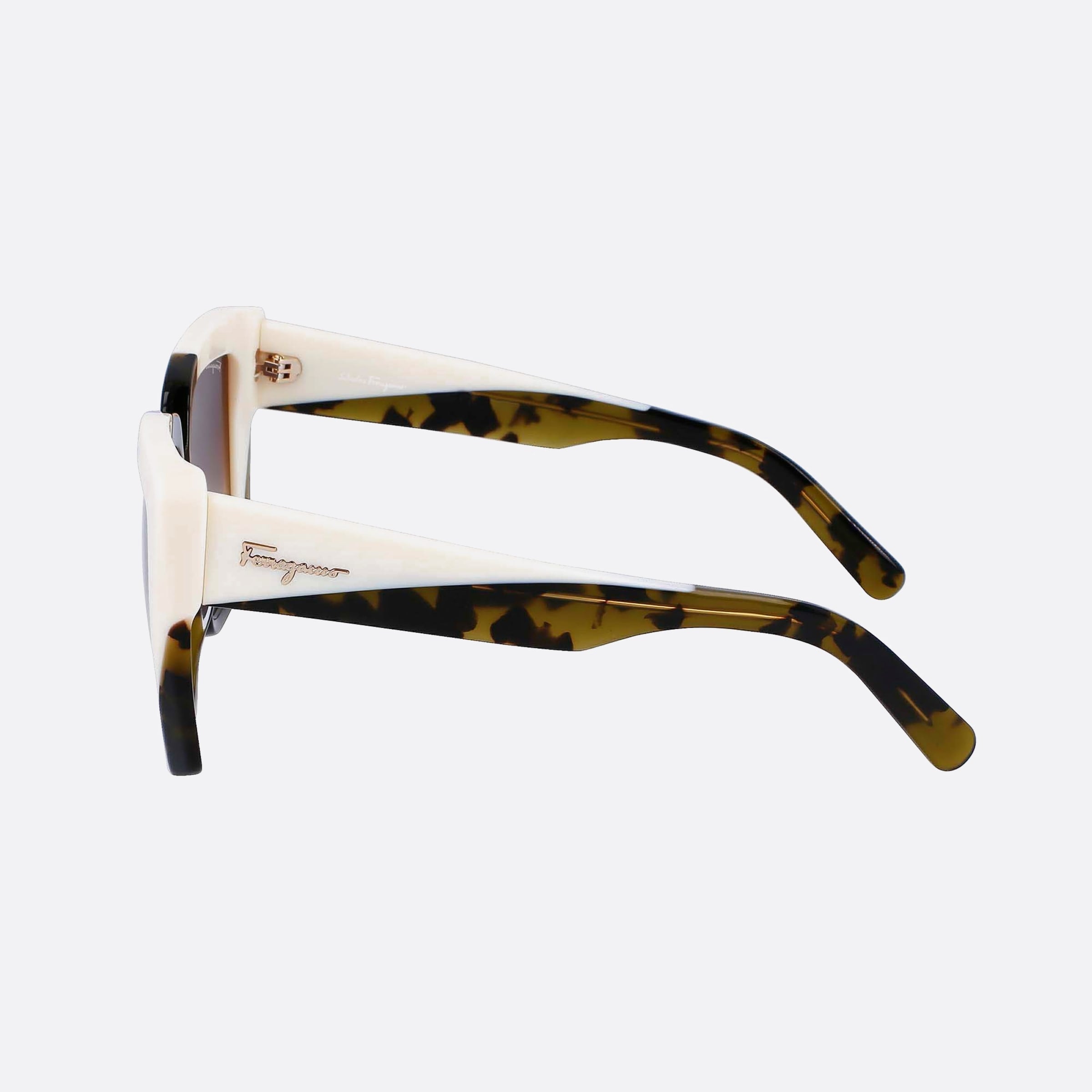 Salvatore 55mm Ferragamo White Geometric Women Sunglasses - Detail View