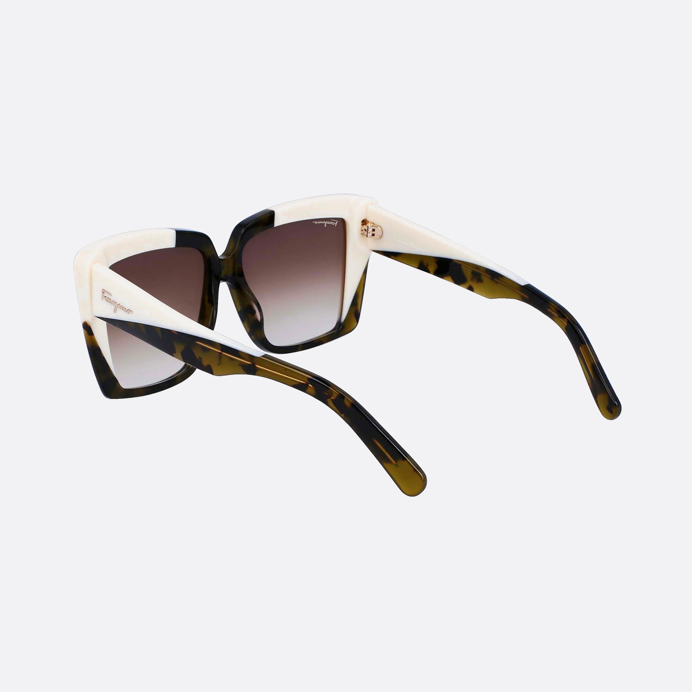 Salvatore 55mm Ferragamo White Geometric Women Sunglasses - Lifestyle Shot